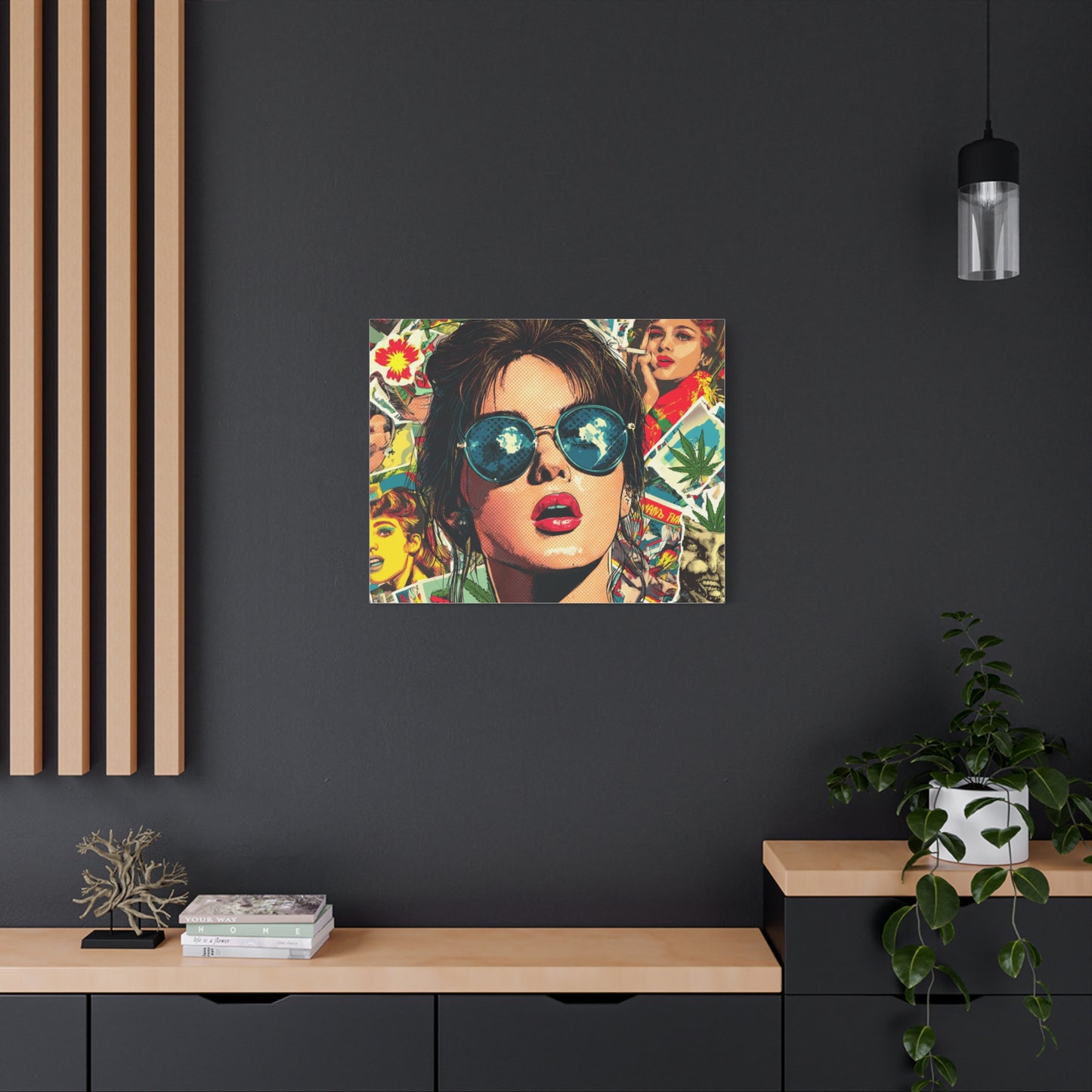 Canvas Art Print: Pop Art Woman 420 Colorful Vivid