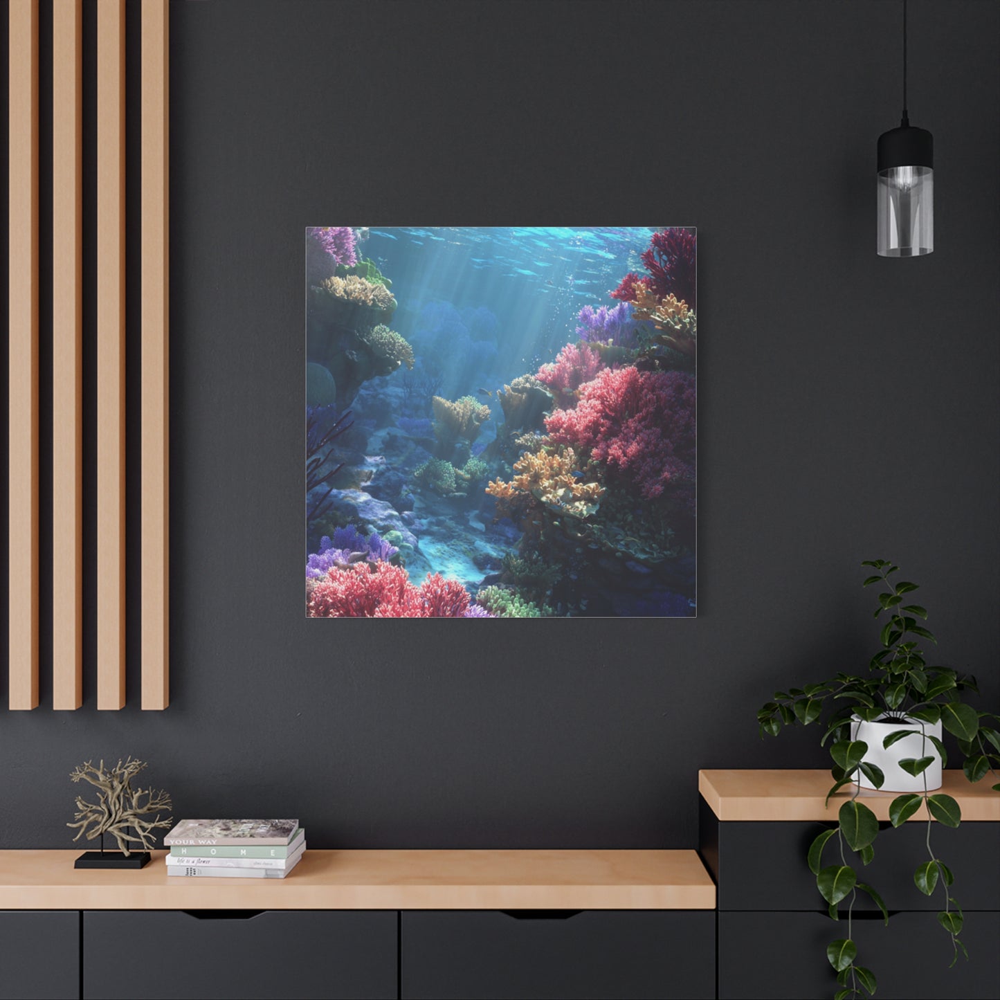 Vibrant Coral Reef Canvas Art, Underwater Decor, Ocean Wall Art, Beach House Decor, Gift for Ocean Lovers