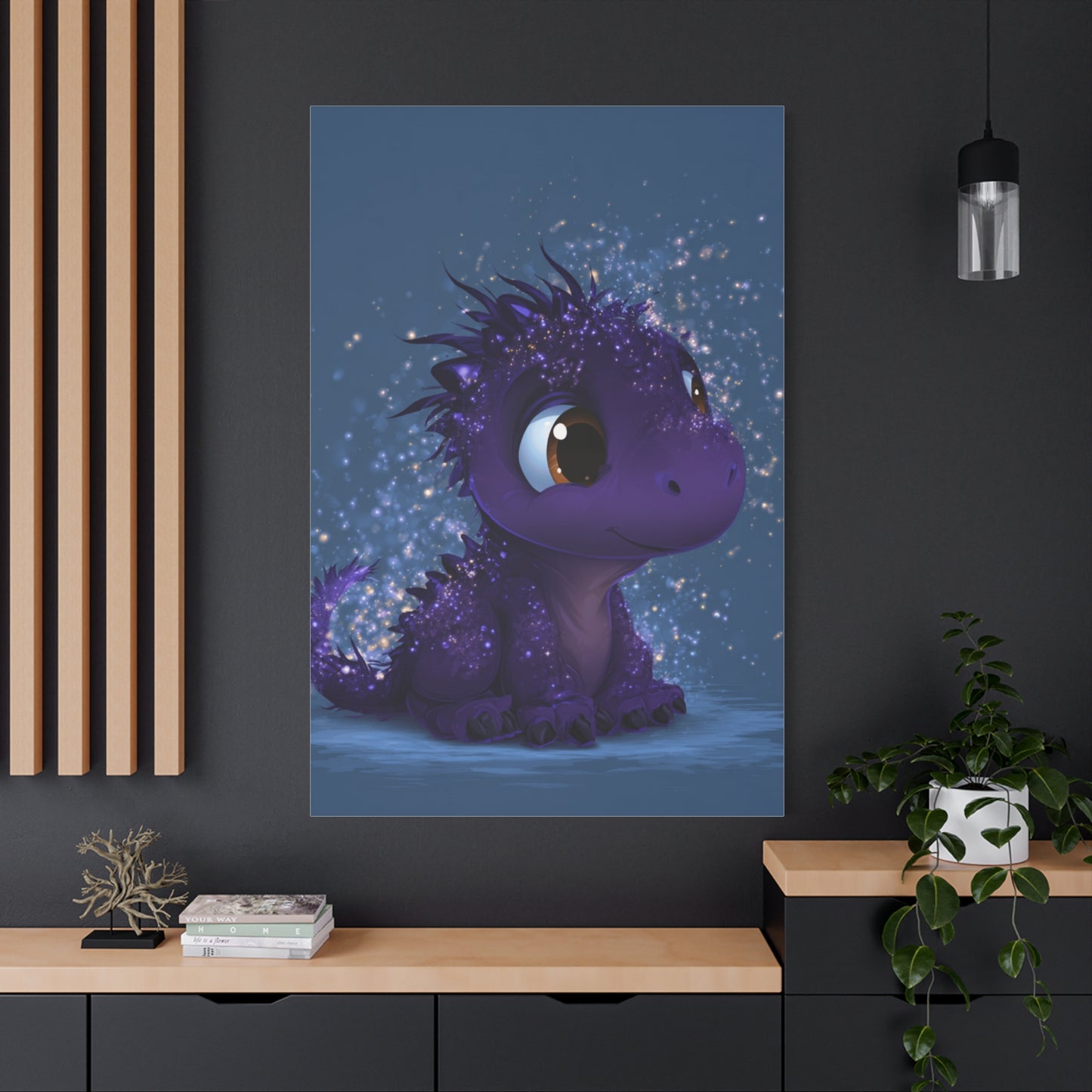 Whimsical Dragon Canvas Art, Cute Nursery Decor, Fantasy Wall Decor, Kids Room Art, Magical Home Gift, Birthday Gift