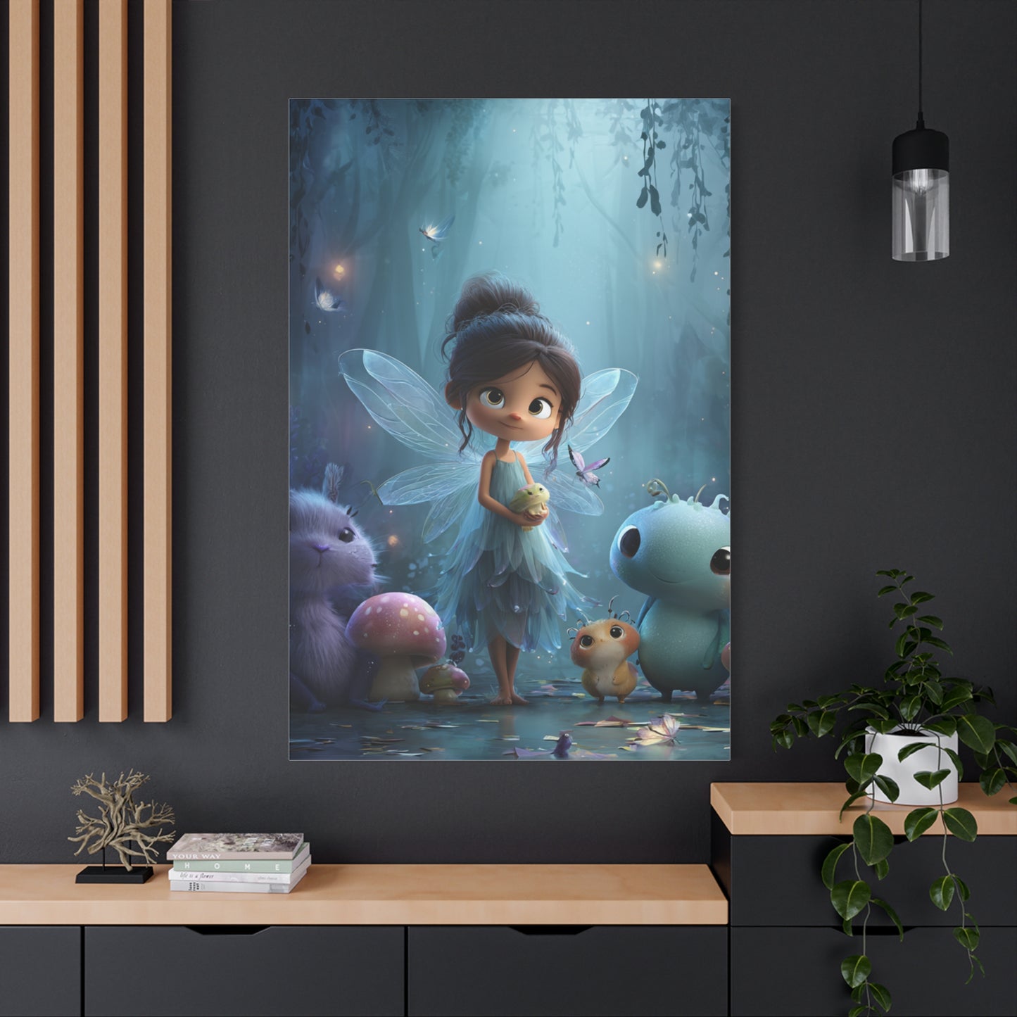 Whimsical Fairy Canvas Art Print, Enchanted Decor for Kids' Rooms, Fantasy Wall Art, Magical Gift for Birthdays, Nursery Decoration