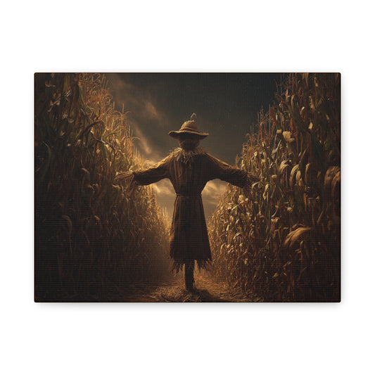 Canvas Print - Scarecrow in Field - Wall Art Decor - Halloween