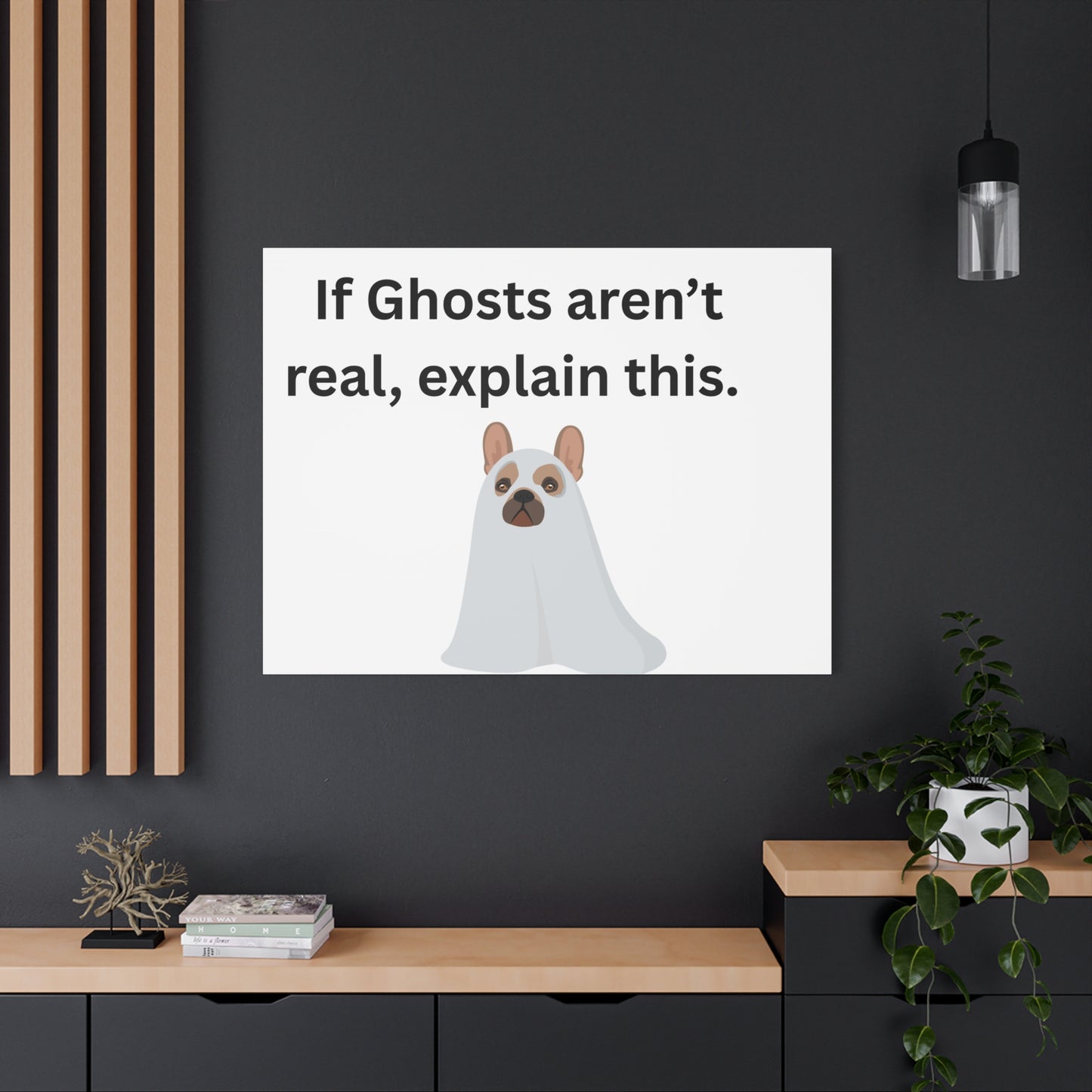 Funny Ghost Dog Canvas Art