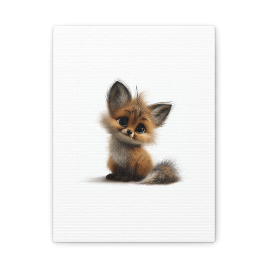 Adorable Fox Canvas Art Print, Cute Nursery Wall Decor, Baby Shower Gift, Animal Lover Home Decor, Kids Room Decoration