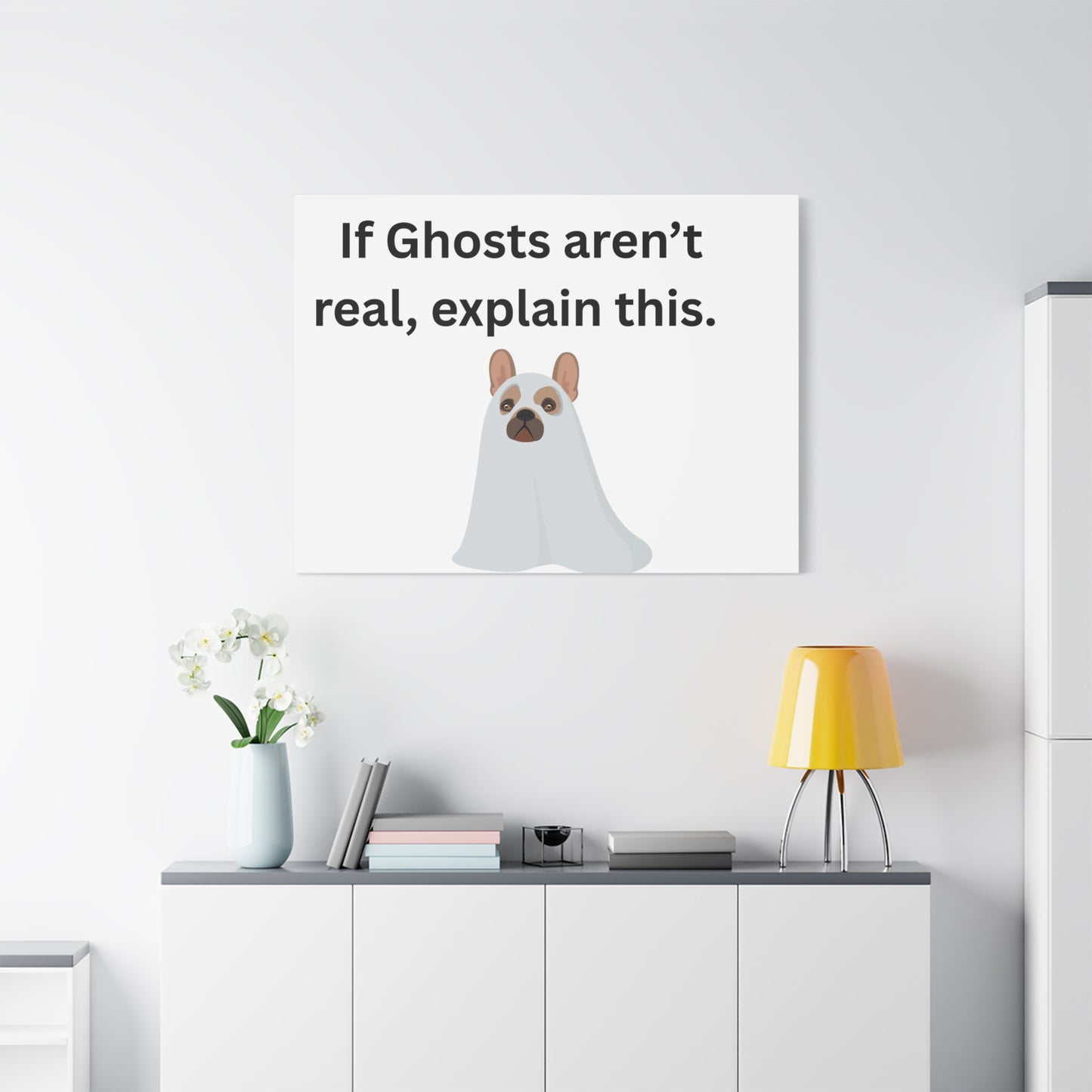 Funny Ghost Dog Canvas Art
