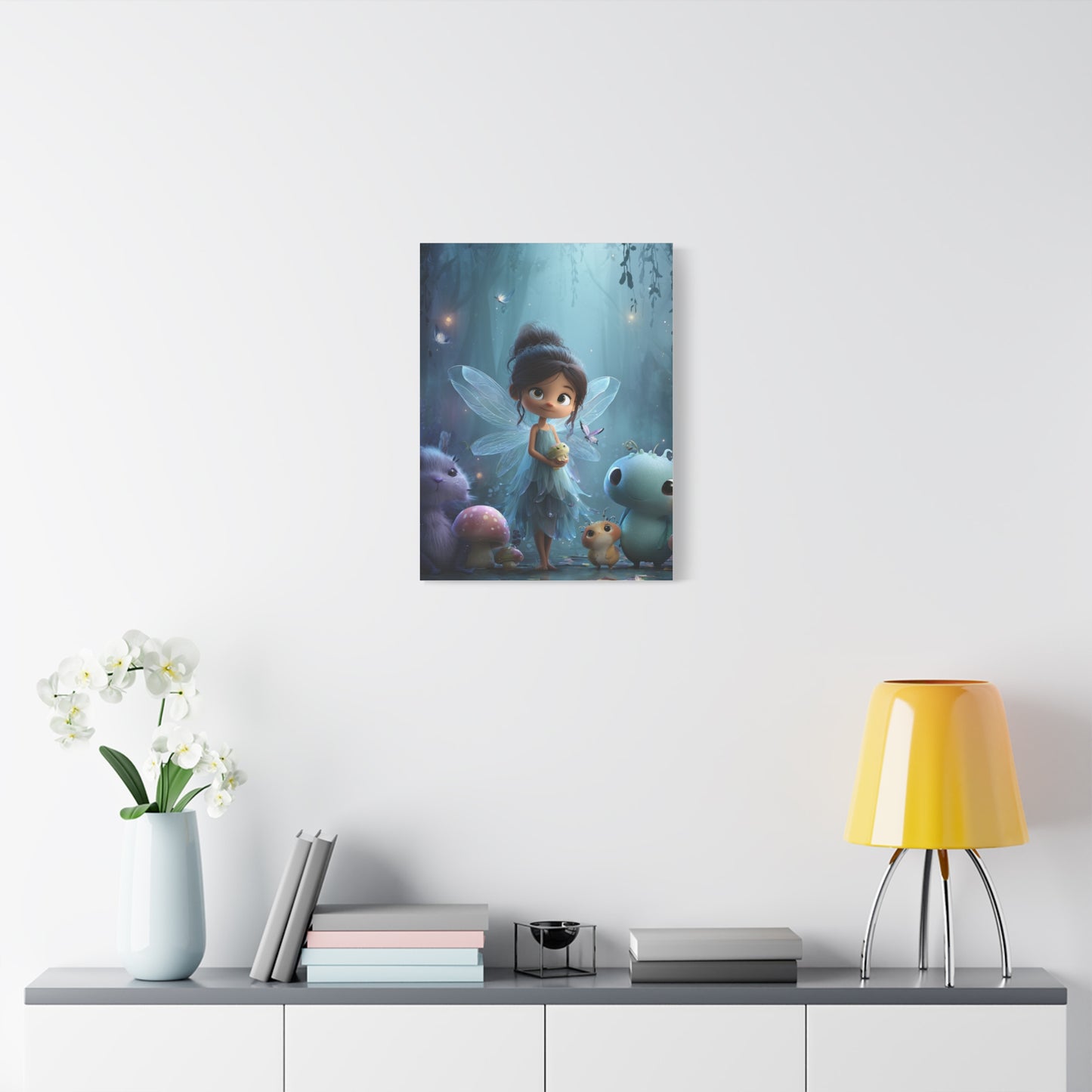 Whimsical Fairy Canvas Art Print, Enchanted Decor for Kids' Rooms, Fantasy Wall Art, Magical Gift for Birthdays, Nursery Decoration