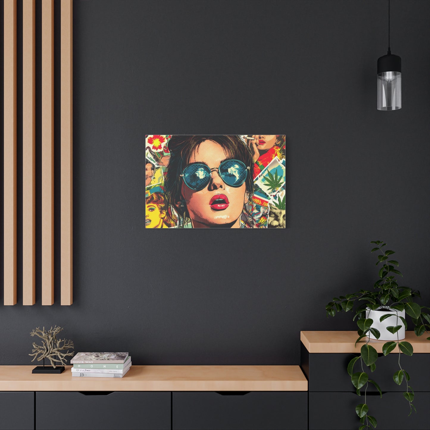 Canvas Art Print: Pop Art Woman 420 Colorful Vivid