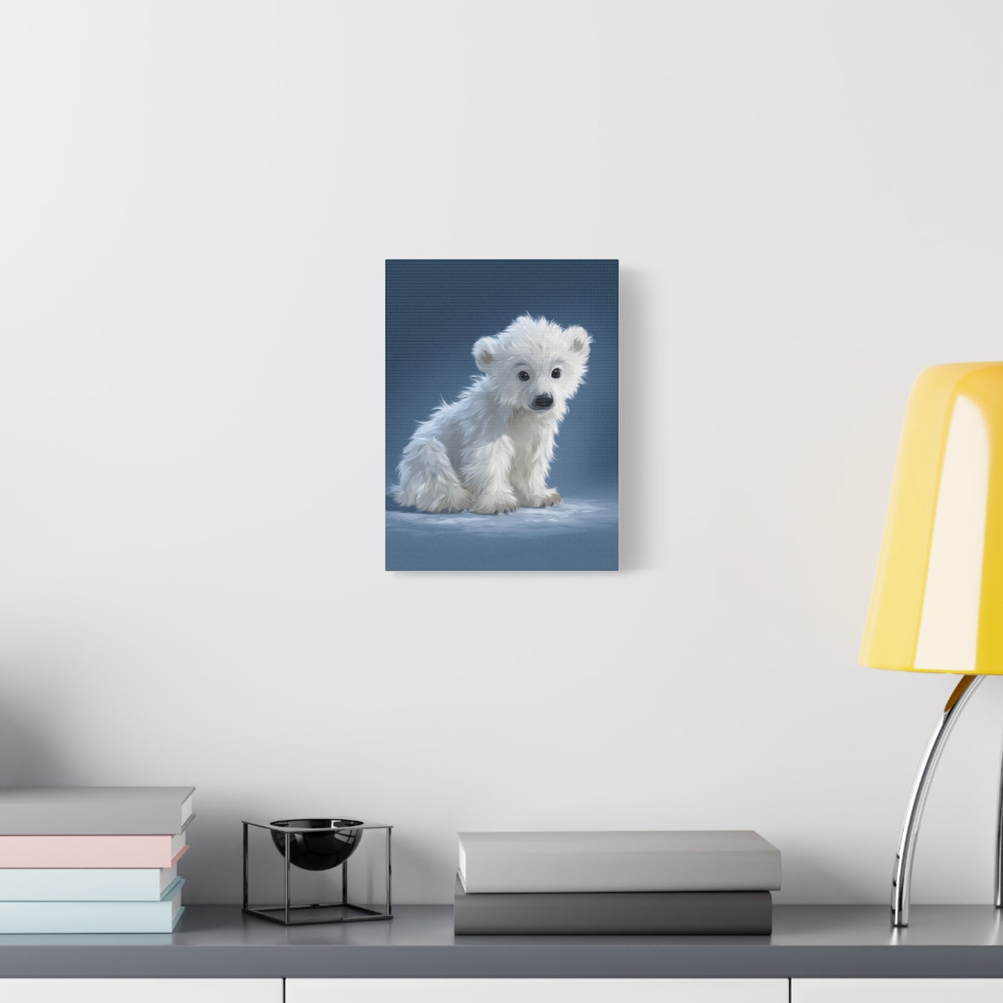 Adorable Polar Bear Canvas Art | Cute Wall Decor, Gifts for Animal Lovers, Kids Room, Nursery Art, Winter Home Decor