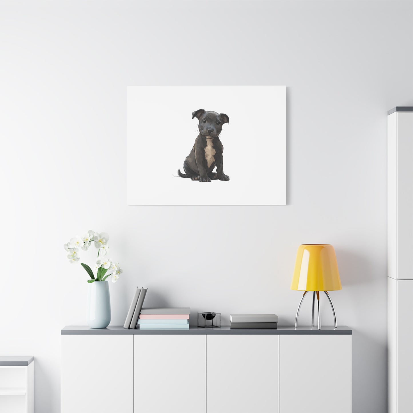 Dog Portrait Canvas Wall Art, Pet Lover Gift, Home Decor, Puppy Artwork, Animal Lover Canvas, Pet Memorial