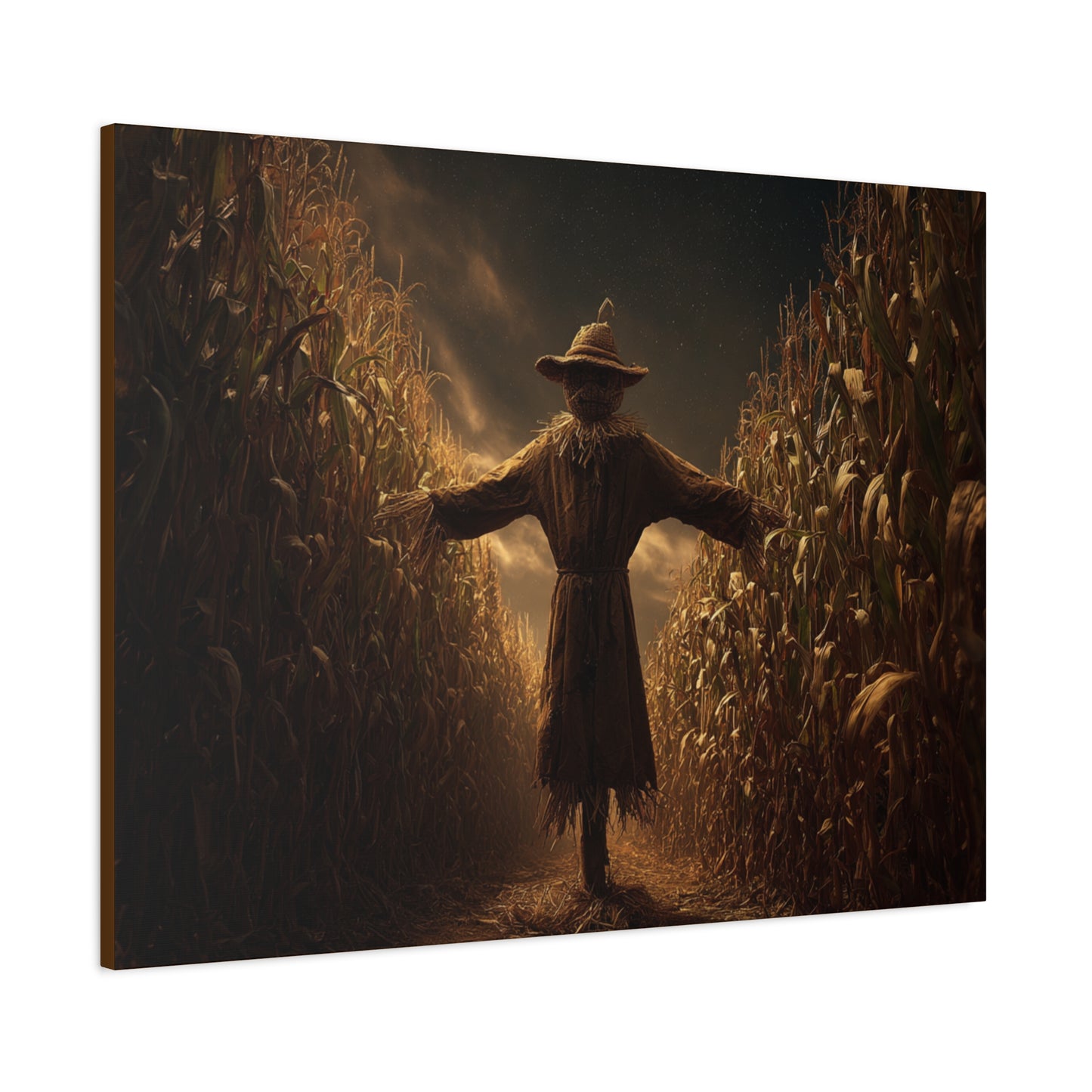 Canvas Print -  Scarecrow in Field - Wall Art Decor - Halloween