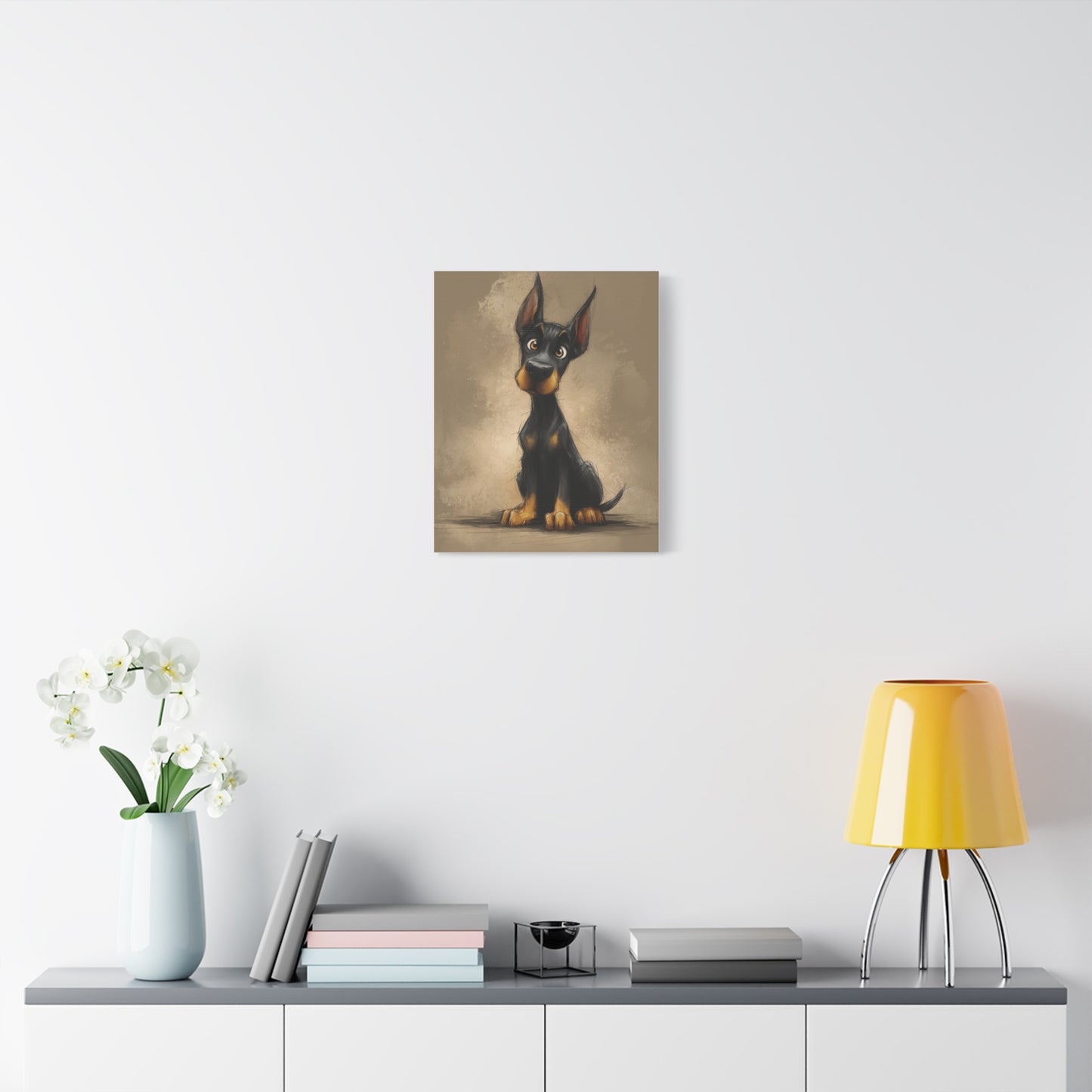 Cute Dog Art Canvas Print, Stretched Dog Wall Decor, Pet Lover Gift, Home Decor for Dog Owners, Animal Portrait, Dog Mom Gift