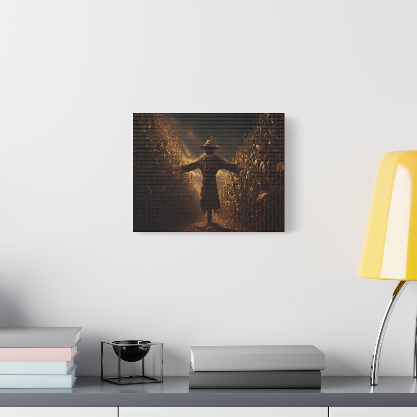 Canvas Print -  Scarecrow in Field - Wall Art Decor - Halloween