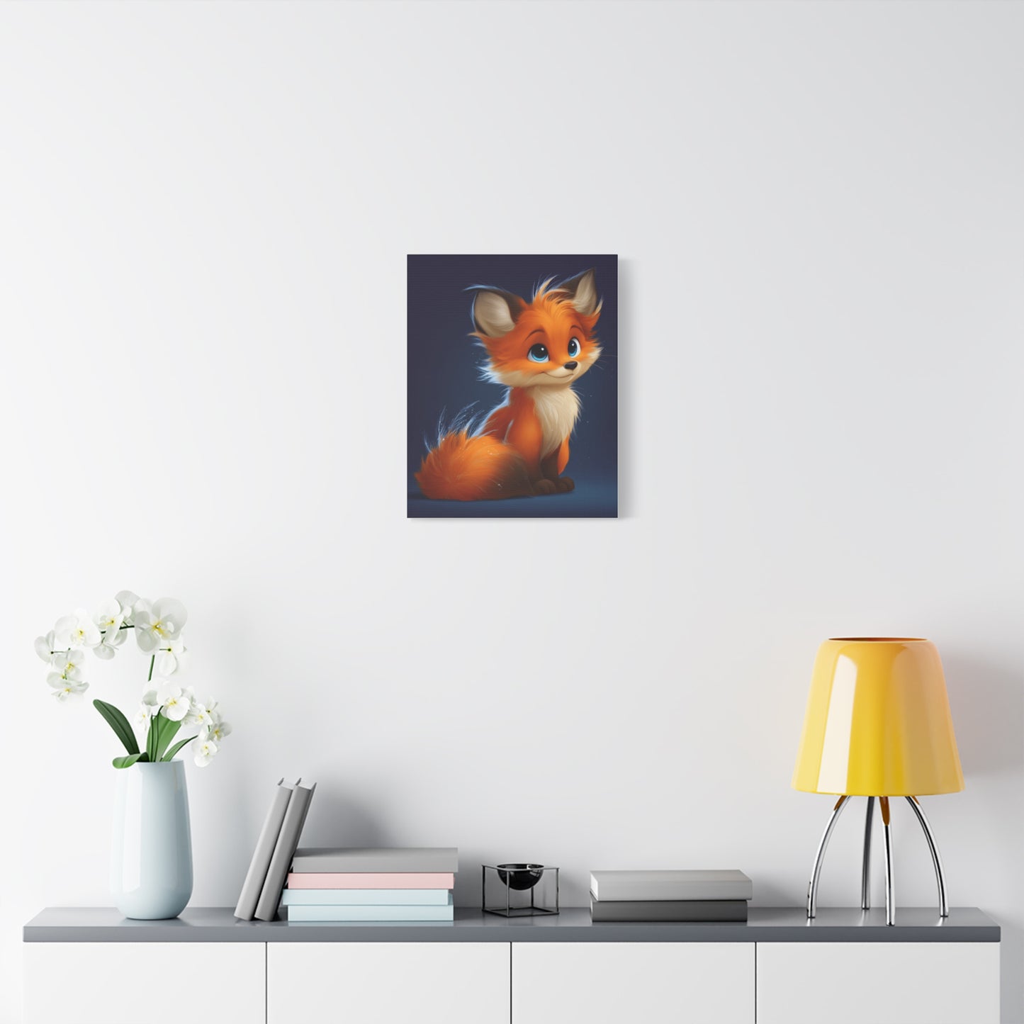 Whimsical Fox Canvas Art Print, Cute Wall Decor, Animal Lover Gift, Children's Room Decor, Nursery Wall Art, Fox Artwork
