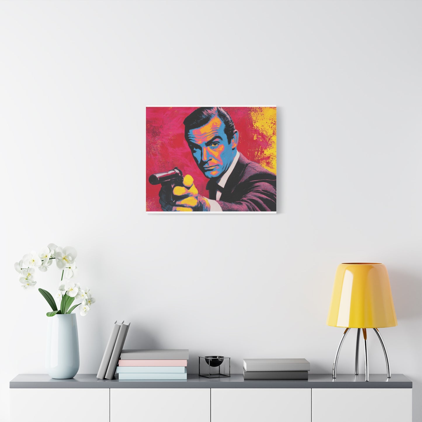 Vibrant Retro Canvas Art, Pop Culture Wall Decor, 60s Inspired Artwork, Unique Gift for Movie Lovers, Home Decoration