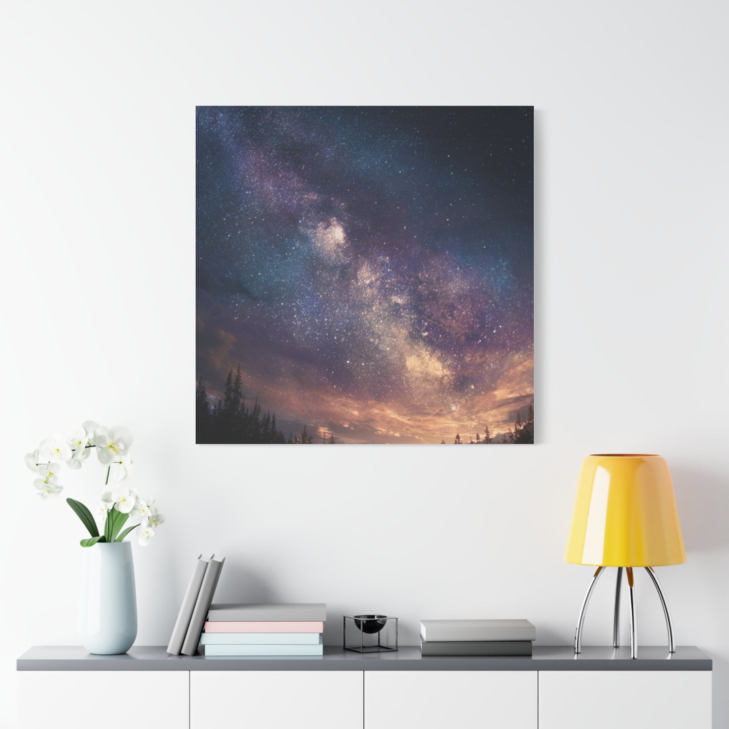 Galactic Night Matte Canvas Print, Cosmic Wall Art for Home Decor, Celestial Decor, Starry Night Art, Space Lover Gift, Bedroom Wall Art