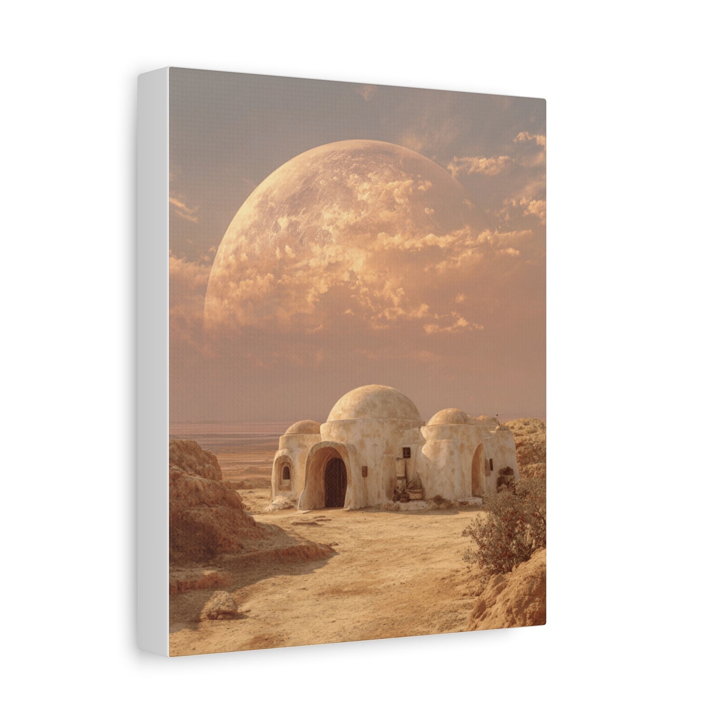 Stretched Canvas Art Print, Matte Wall Decor, Desert Landscape, Home Office Art, Gift for Art Lovers, Space Decor, Unique Wall Art