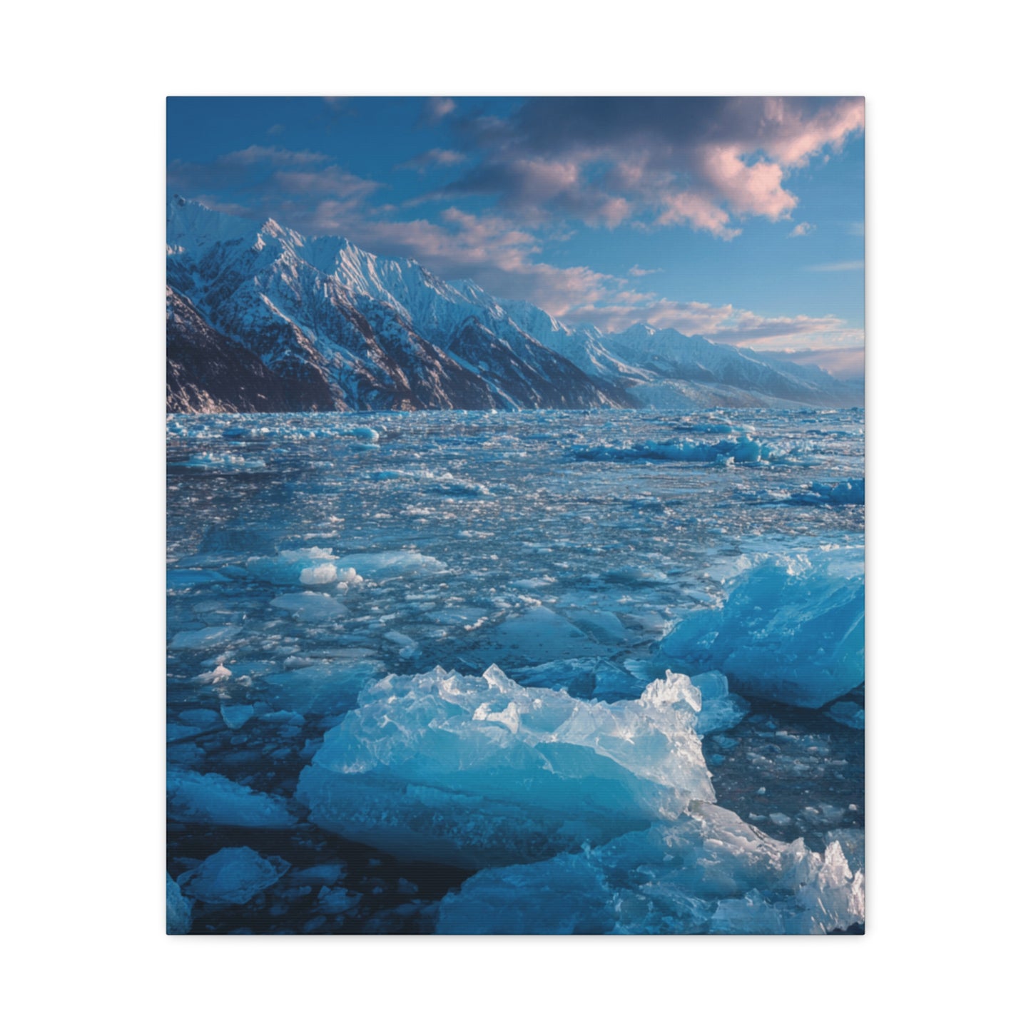 Serene Blue Glacier Canvas Wall Art, Landscape Decor, Home Serenity, Nature Prints for Living Room, Office, Gift Ideas