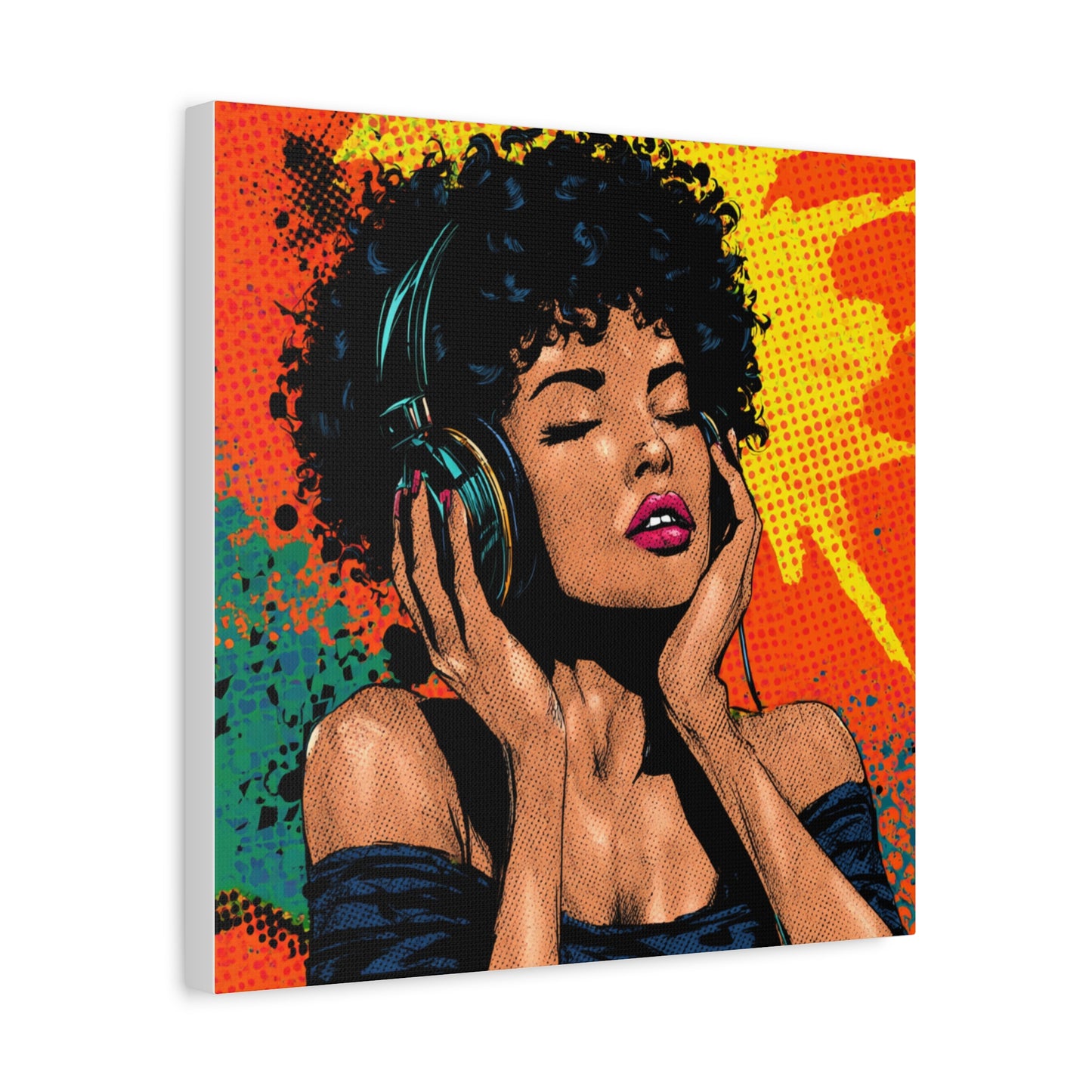 Vibrant Canvas Wall Art, Pop Art Painting, Music Lover