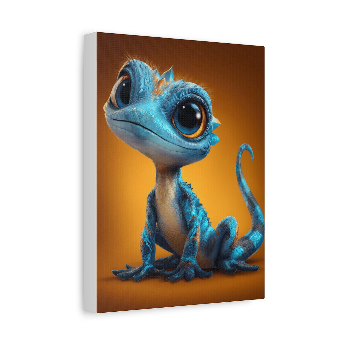 Whimsical Lizard Canvas Art, Cute Animal Decor, Vibrant Wall Art, Children's Room Decoration, Playful Creature Artwork
