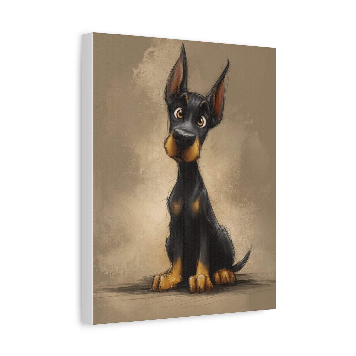 Cute Dog Art Canvas Print, Stretched Dog Wall Decor, Pet Lover Gift, Home Decor for Dog Owners, Animal Portrait, Dog Mom Gift