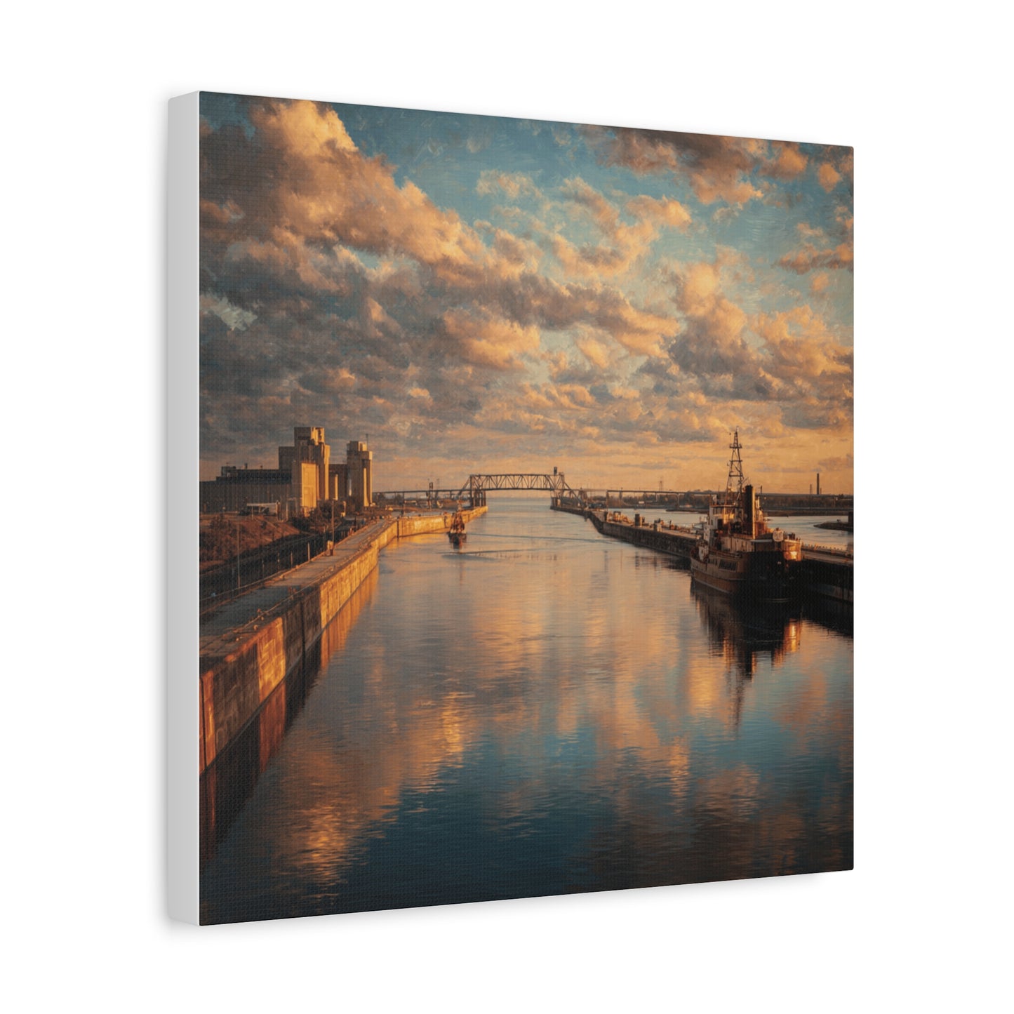 Stretched Canvas Wall Art, Serene River Reflection, Home Decor, Modern Aesthetic, Nature Photography, Gift Idea, Inspirational Decor