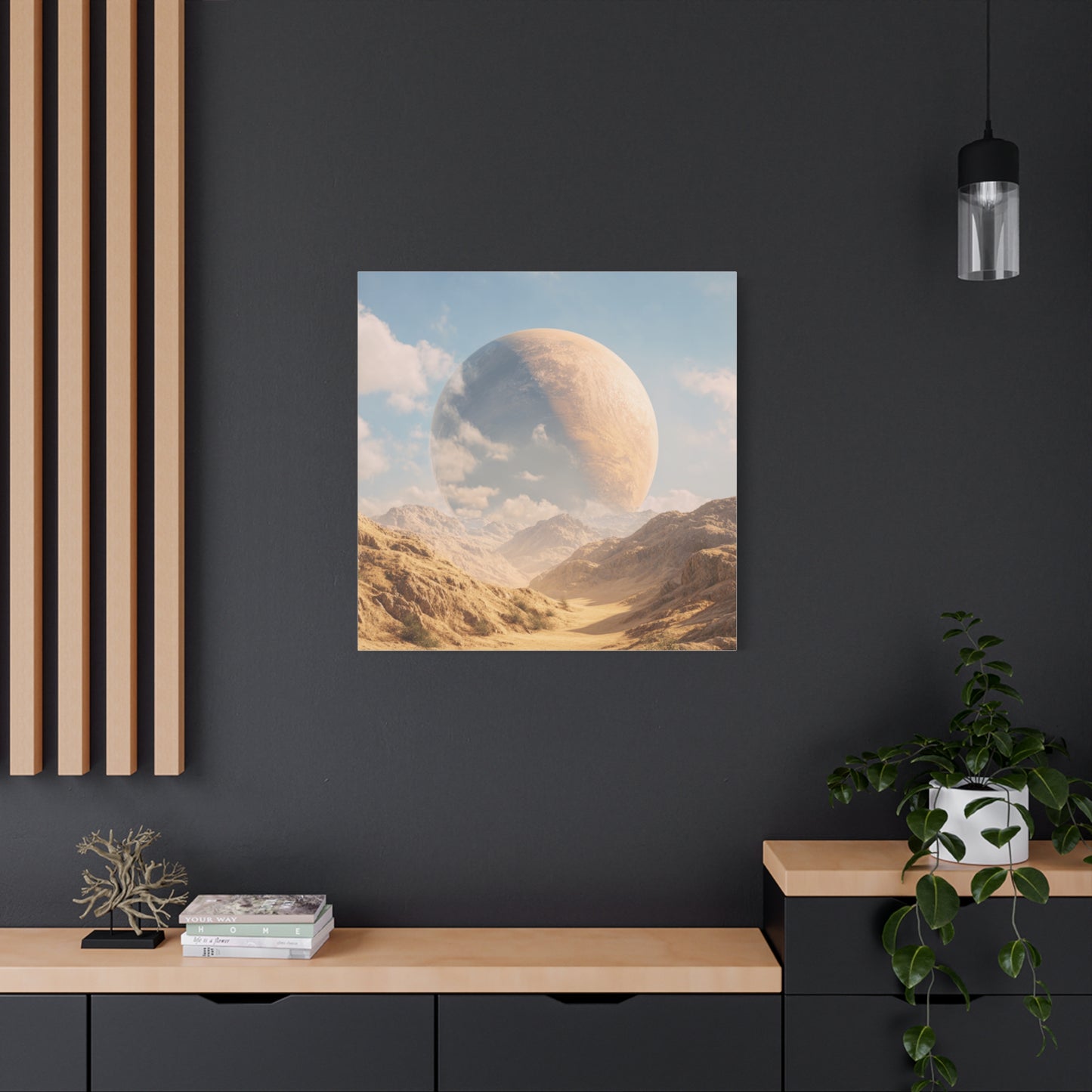 Stretched Canvas Wall Art - Dreamy Planet Landscape, Home Decor, Gallery Wall, Gift for Space Lovers, Nature Theme