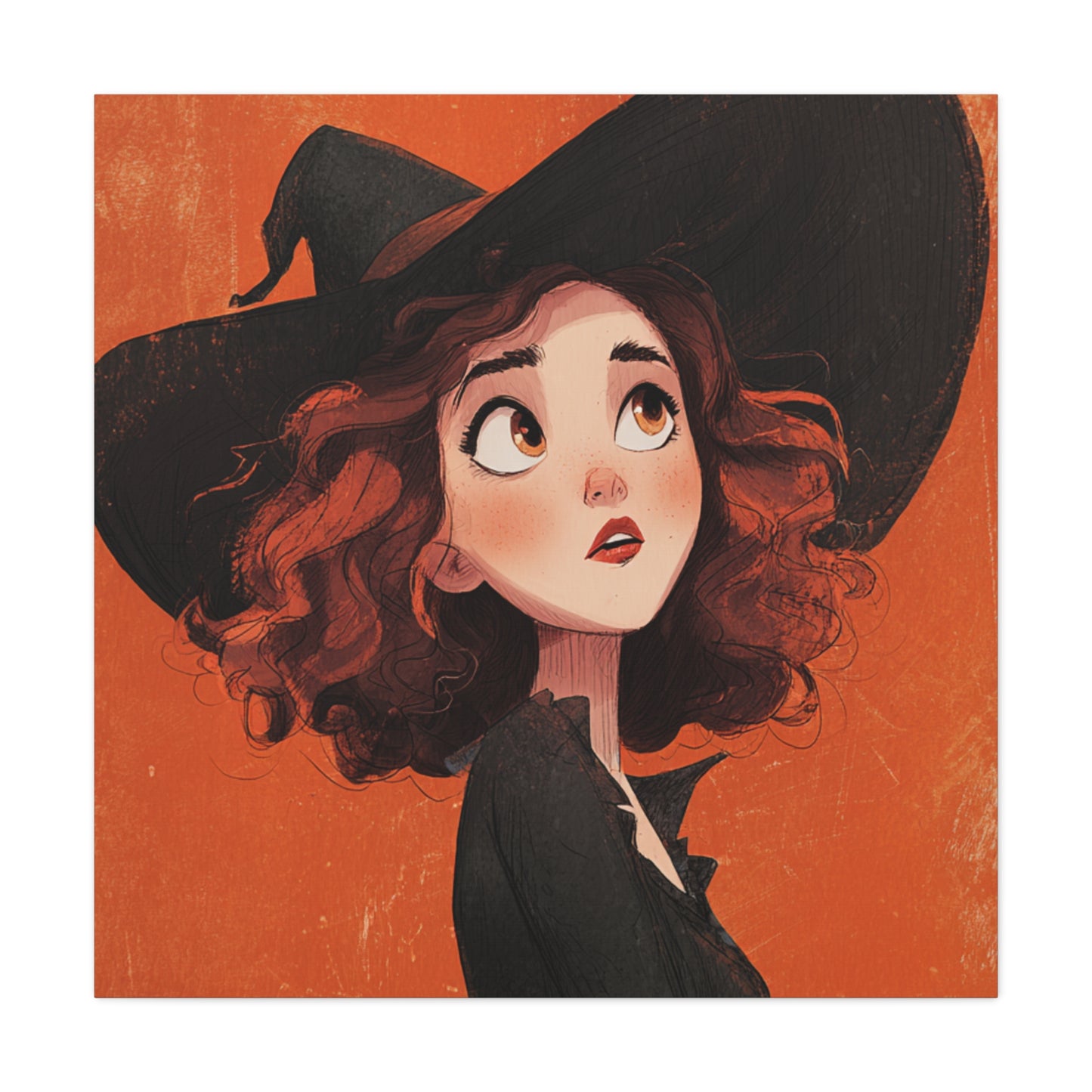 Whimsical Witch Canvas Print, Halloween Decor, Art for Home, Gift for Witches, Fall Wall Art, Magic Lover's Gift