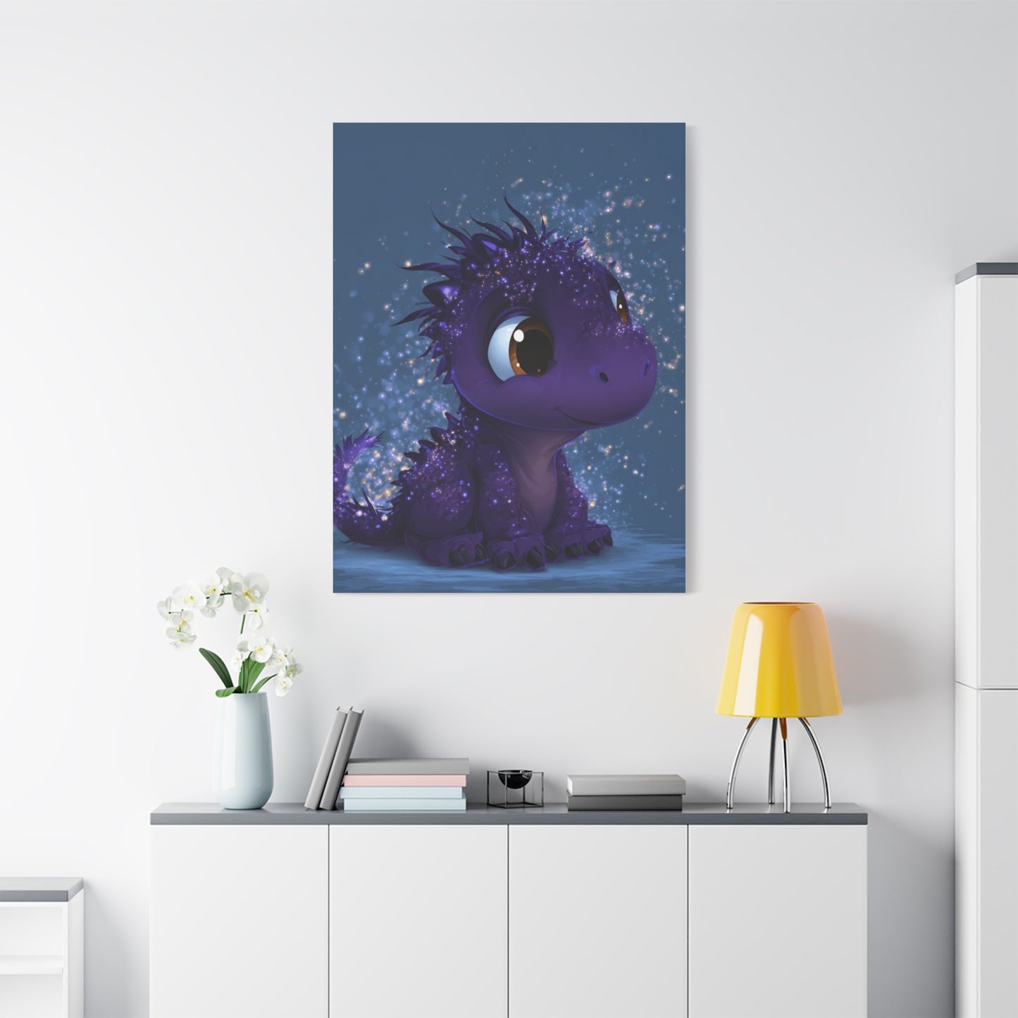 Whimsical Dragon Canvas Art, Cute Nursery Decor, Fantasy Wall Decor, Kids Room Art, Magical Home Gift, Birthday Gift