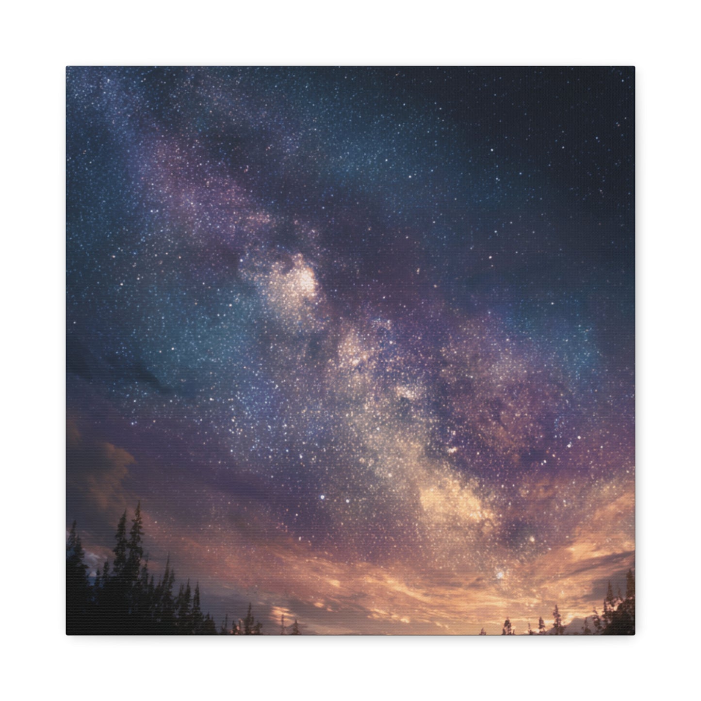 Galactic Night Matte Canvas Print, Cosmic Wall Art for Home Decor, Celestial Decor, Starry Night Art, Space Lover Gift, Bedroom Wall Art