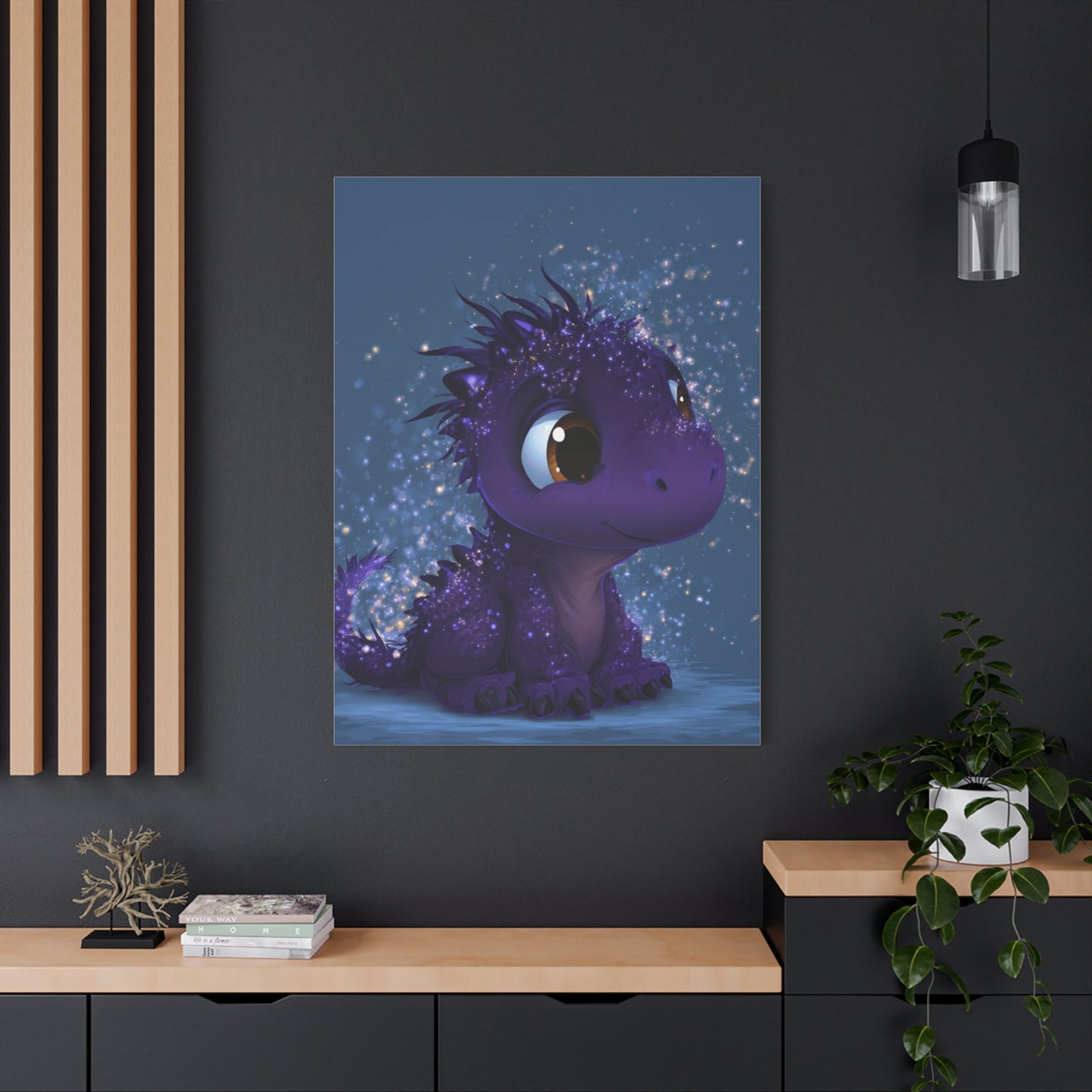 Whimsical Dragon Canvas Art, Cute Nursery Decor, Fantasy Wall Decor, Kids Room Art, Magical Home Gift, Birthday Gift
