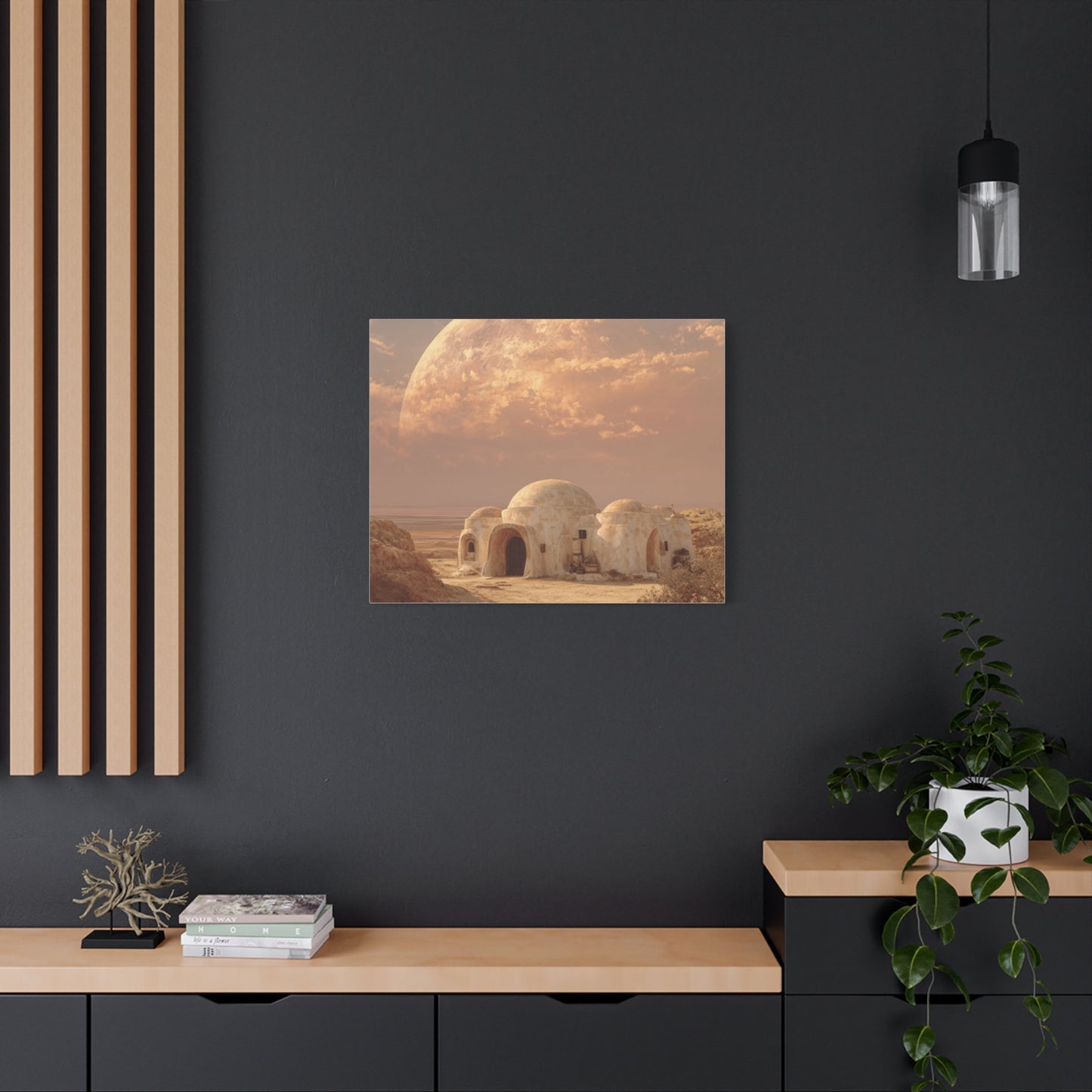 Stretched Canvas Art Print, Matte Wall Decor, Desert Landscape, Home Office Art, Gift for Art Lovers, Space Decor, Unique Wall Art