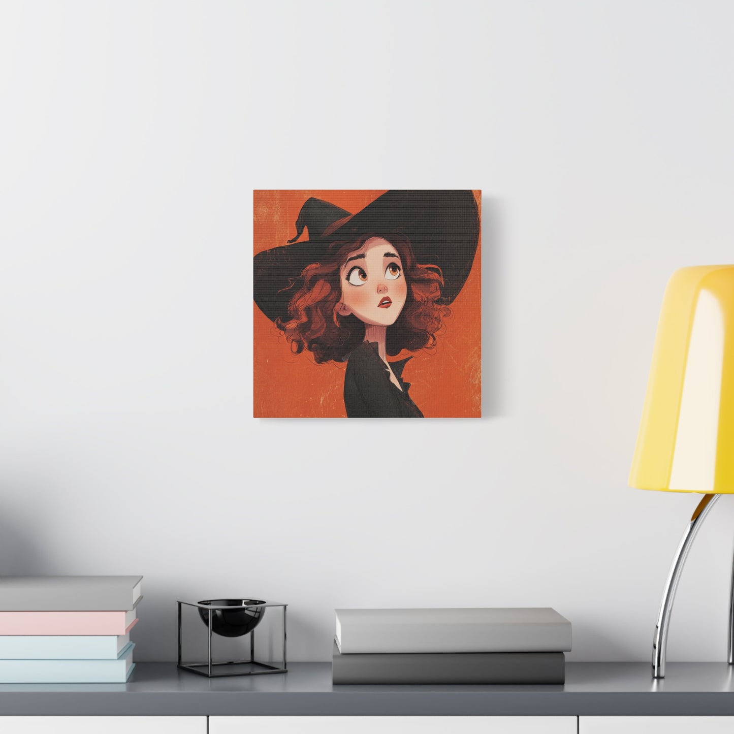 Whimsical Witch Canvas Print, Halloween Decor, Art for Home, Gift for Witches, Fall Wall Art, Magic Lover's Gift