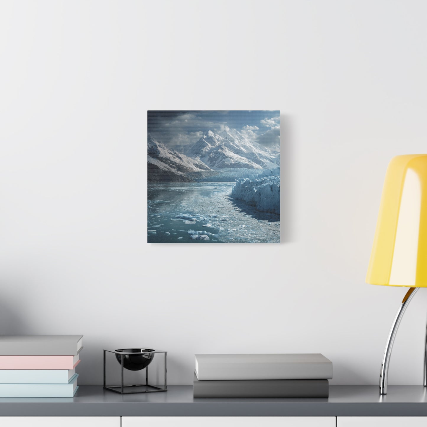 Stretched Canvas Art Print - Serene Glacier Landscape, Wall Decor, Nature Artwork, Gift for Nature Lovers, Home Décor, Winter Scene