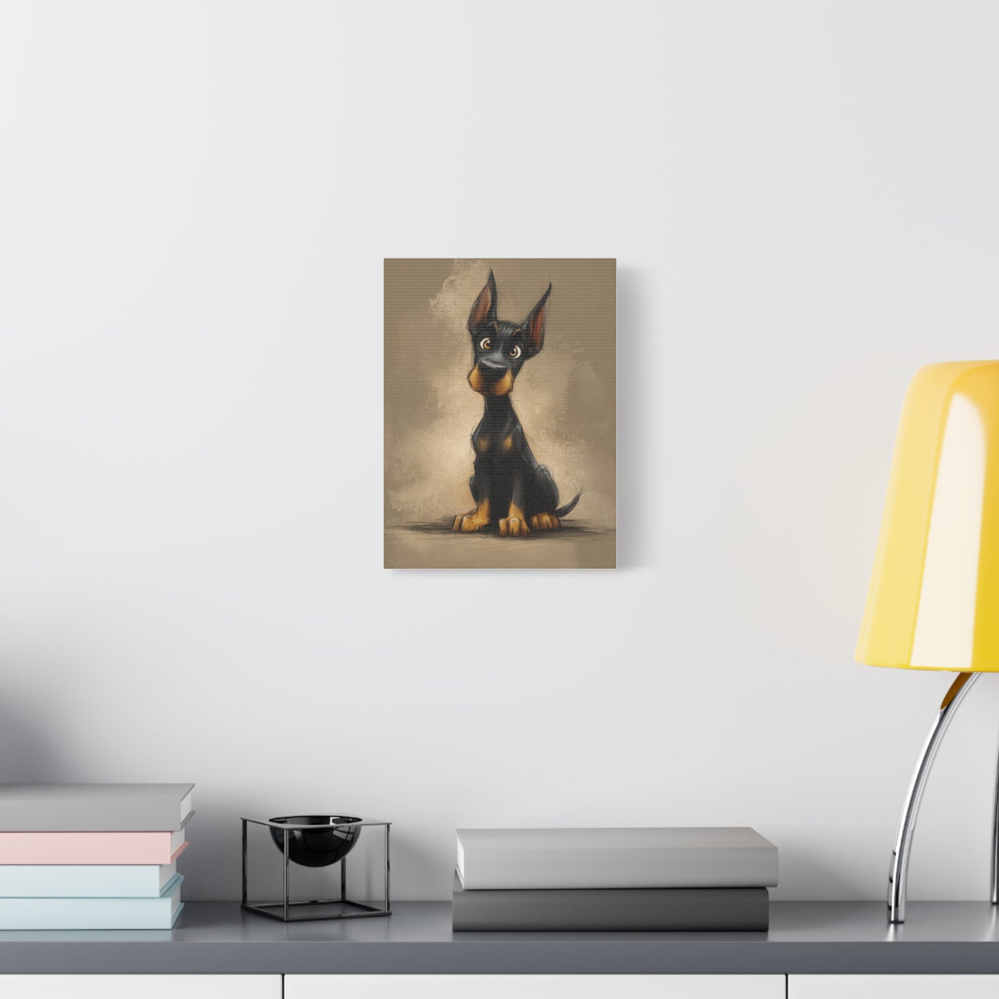 Cute Dog Art Canvas Print, Stretched Dog Wall Decor, Pet Lover Gift, Home Decor for Dog Owners, Animal Portrait, Dog Mom Gift