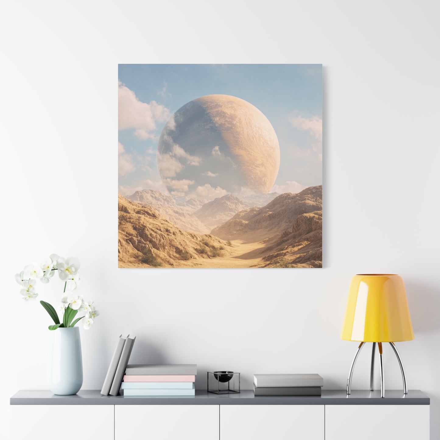 Stretched Canvas Wall Art - Dreamy Planet Landscape, Home Decor, Gallery Wall, Gift for Space Lovers, Nature Theme