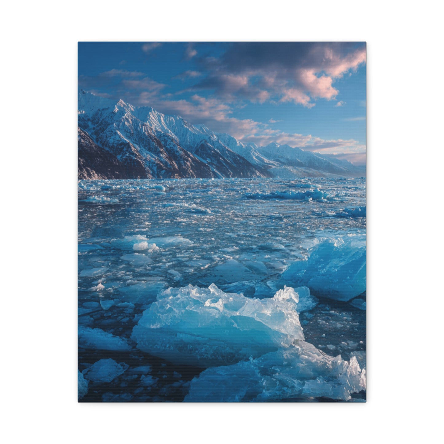 Serene Blue Glacier Canvas Wall Art, Landscape Decor, Home Serenity, Nature Prints for Living Room, Office, Gift Ideas