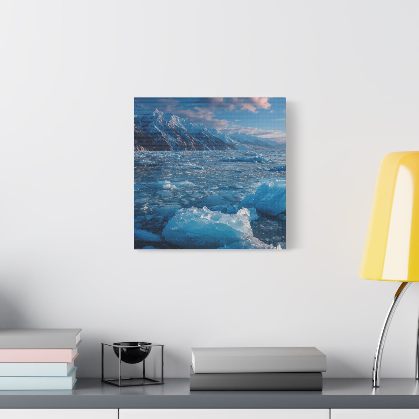 Serene Blue Glacier Canvas Wall Art, Landscape Decor, Home Serenity, Nature Prints for Living Room, Office, Gift Ideas