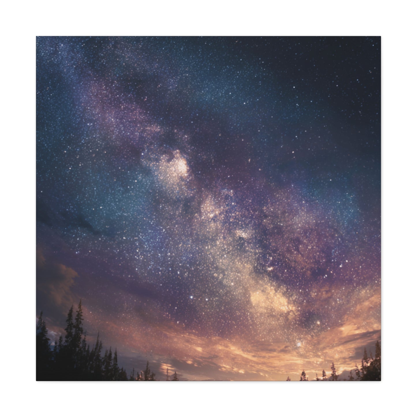 Galactic Night Matte Canvas Print, Cosmic Wall Art for Home Decor, Celestial Decor, Starry Night Art, Space Lover Gift, Bedroom Wall Art