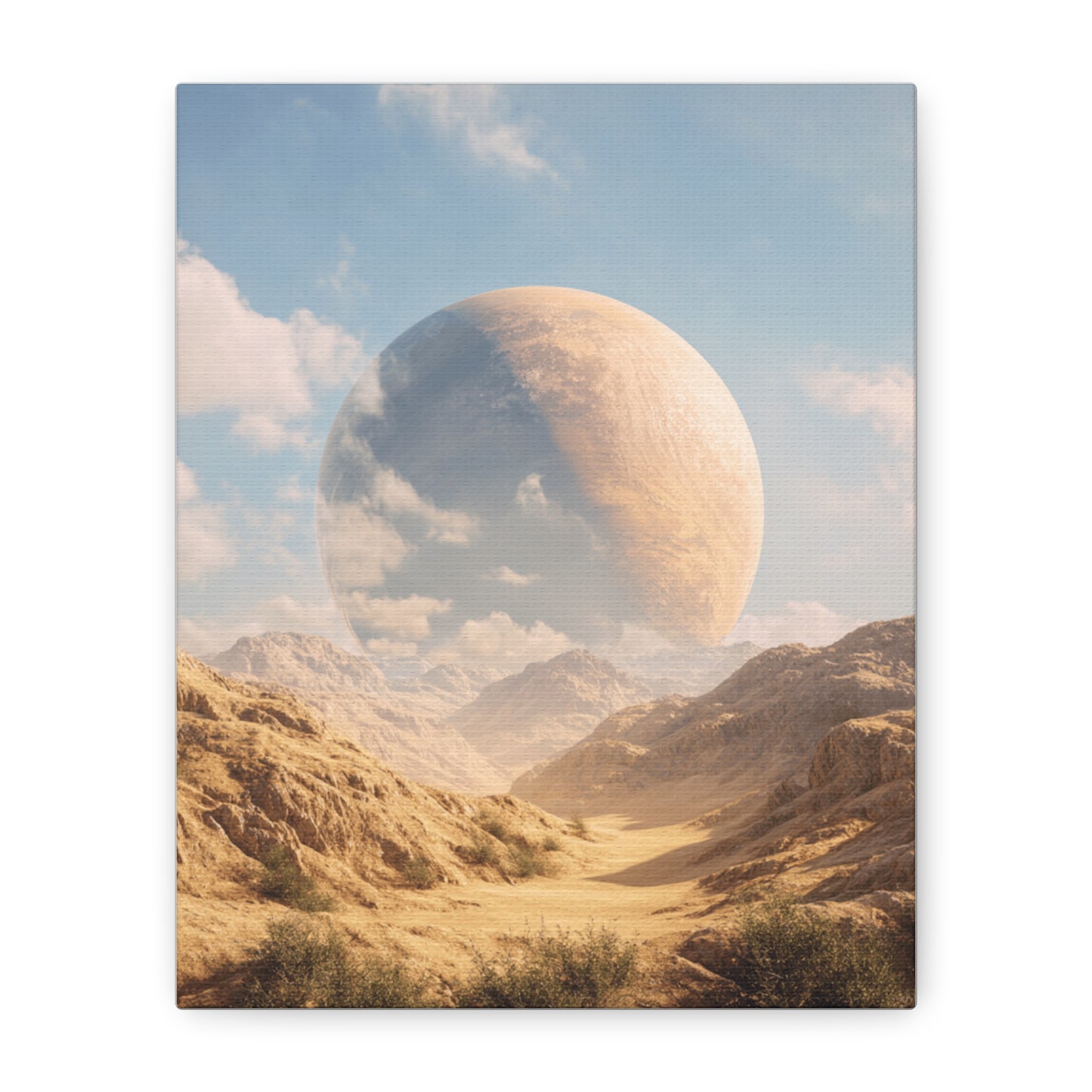 Stretched Canvas Wall Art - Dreamy Planet Landscape, Home Decor, Gallery Wall, Gift for Space Lovers, Nature Theme