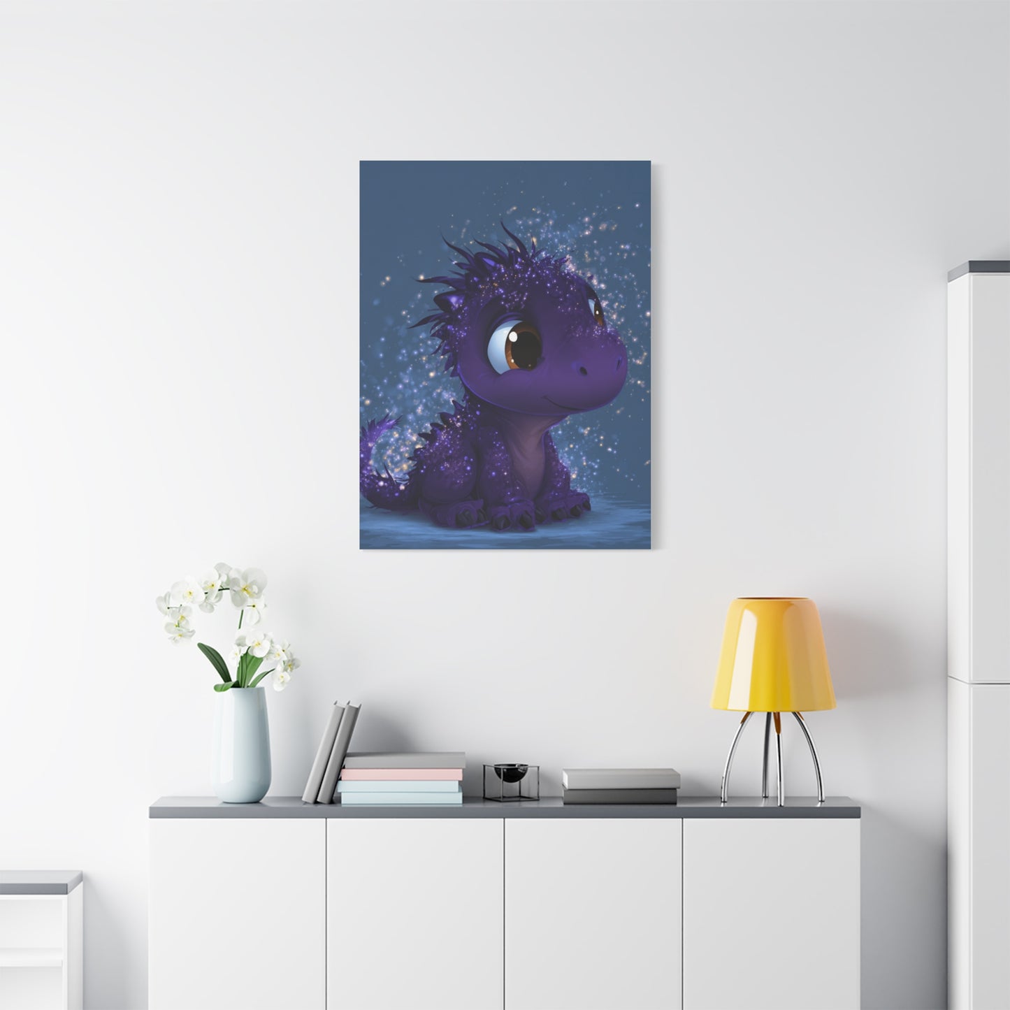 Whimsical Dragon Canvas Art, Cute Nursery Decor, Fantasy Wall Decor, Kids Room Art, Magical Home Gift, Birthday Gift