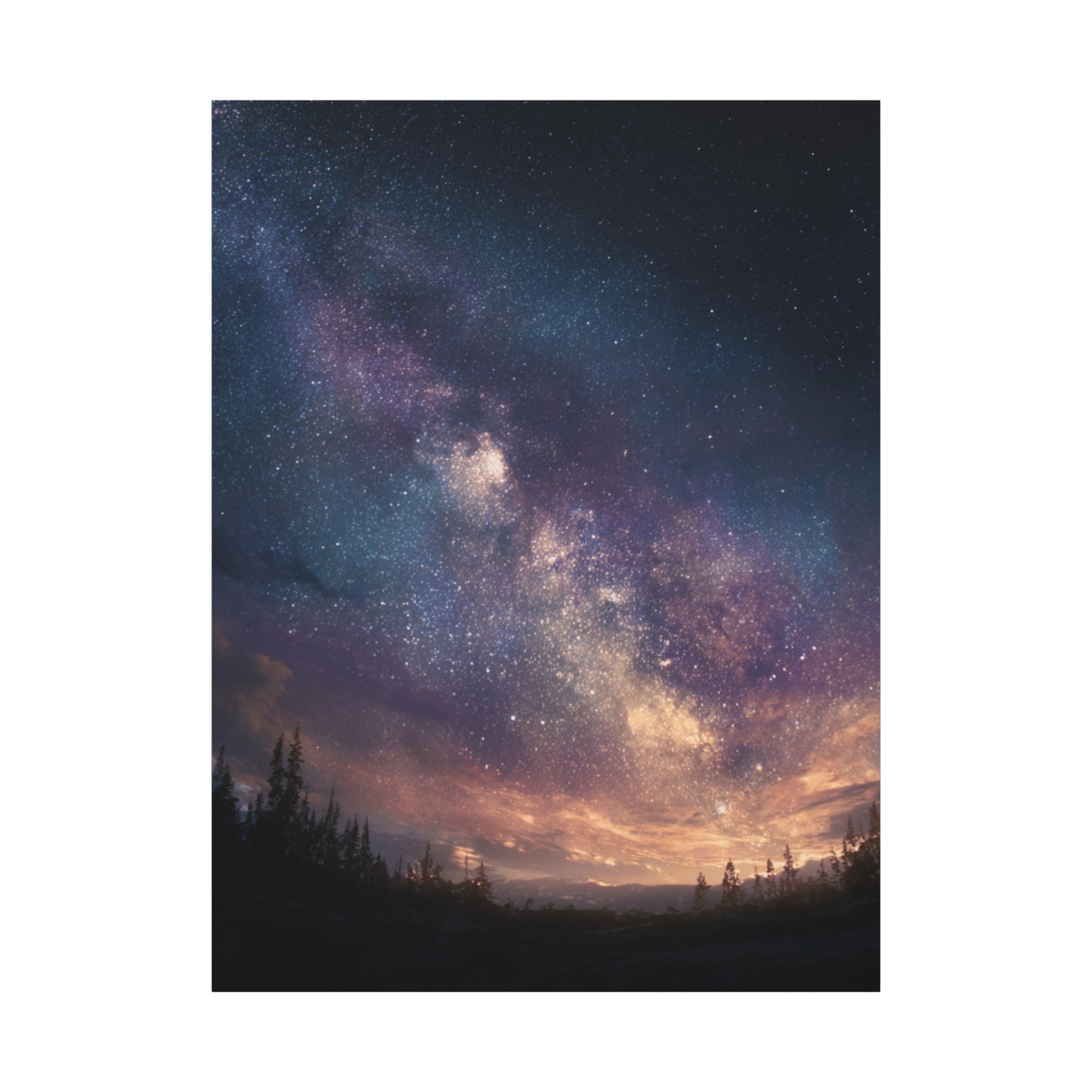 Galactic Night Matte Canvas Print, Cosmic Wall Art for Home Decor, Celestial Decor, Starry Night Art, Space Lover Gift, Bedroom Wall Art