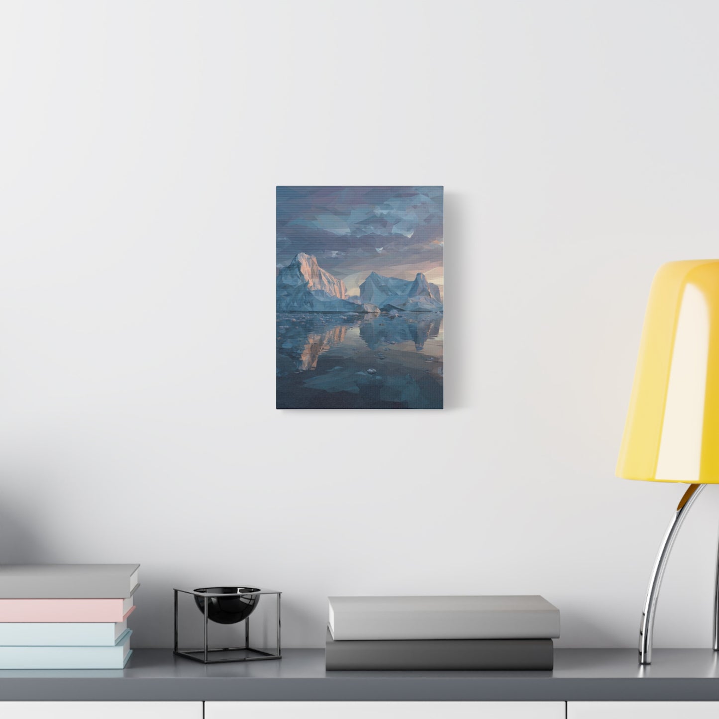 Stretched Canvas Art Print, Geometric Landscape Wall Decor, Minimalist Home Accent, Nature-Inspired Artwork, Unique Gift Idea