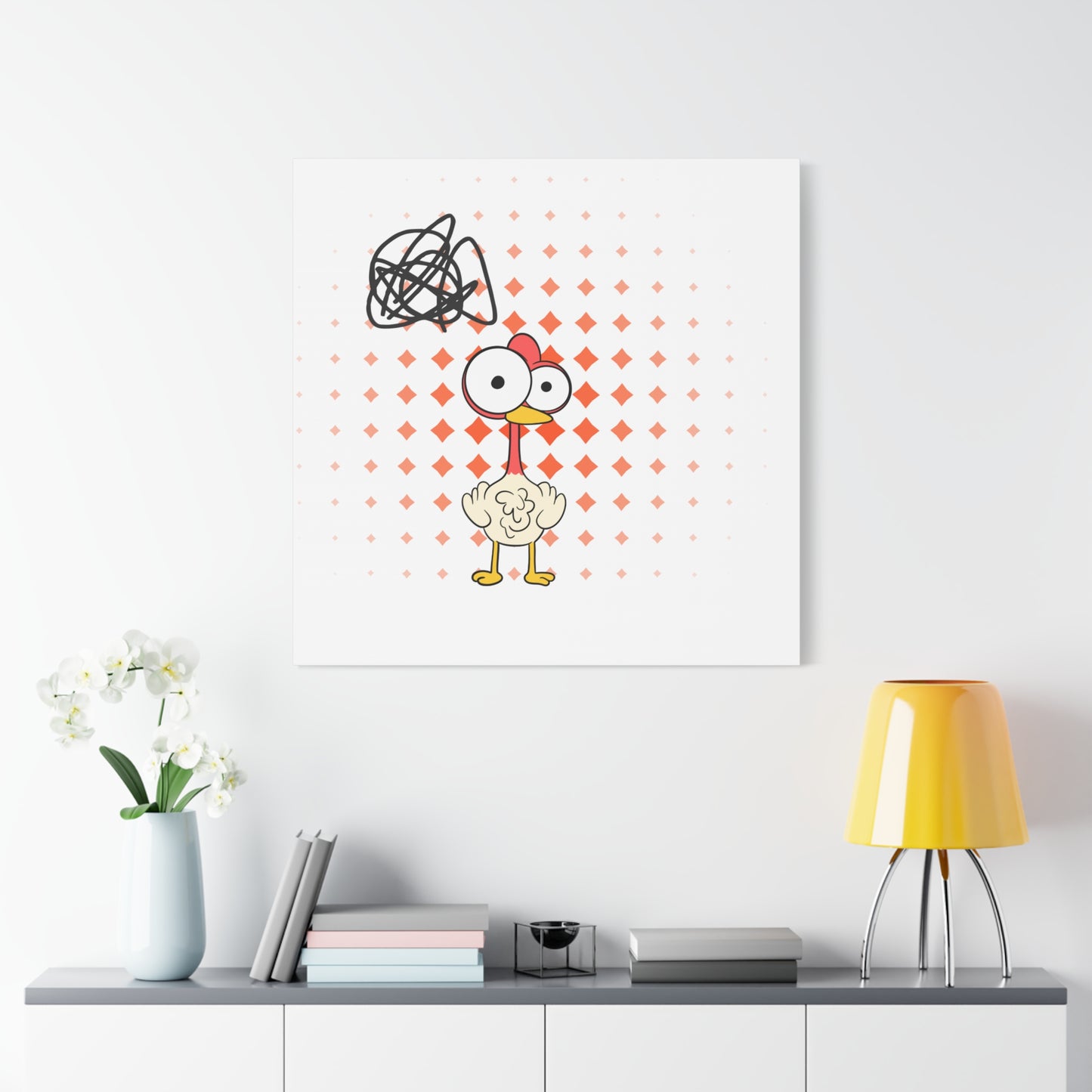 Whimsical Chicken Canvas Wall Art