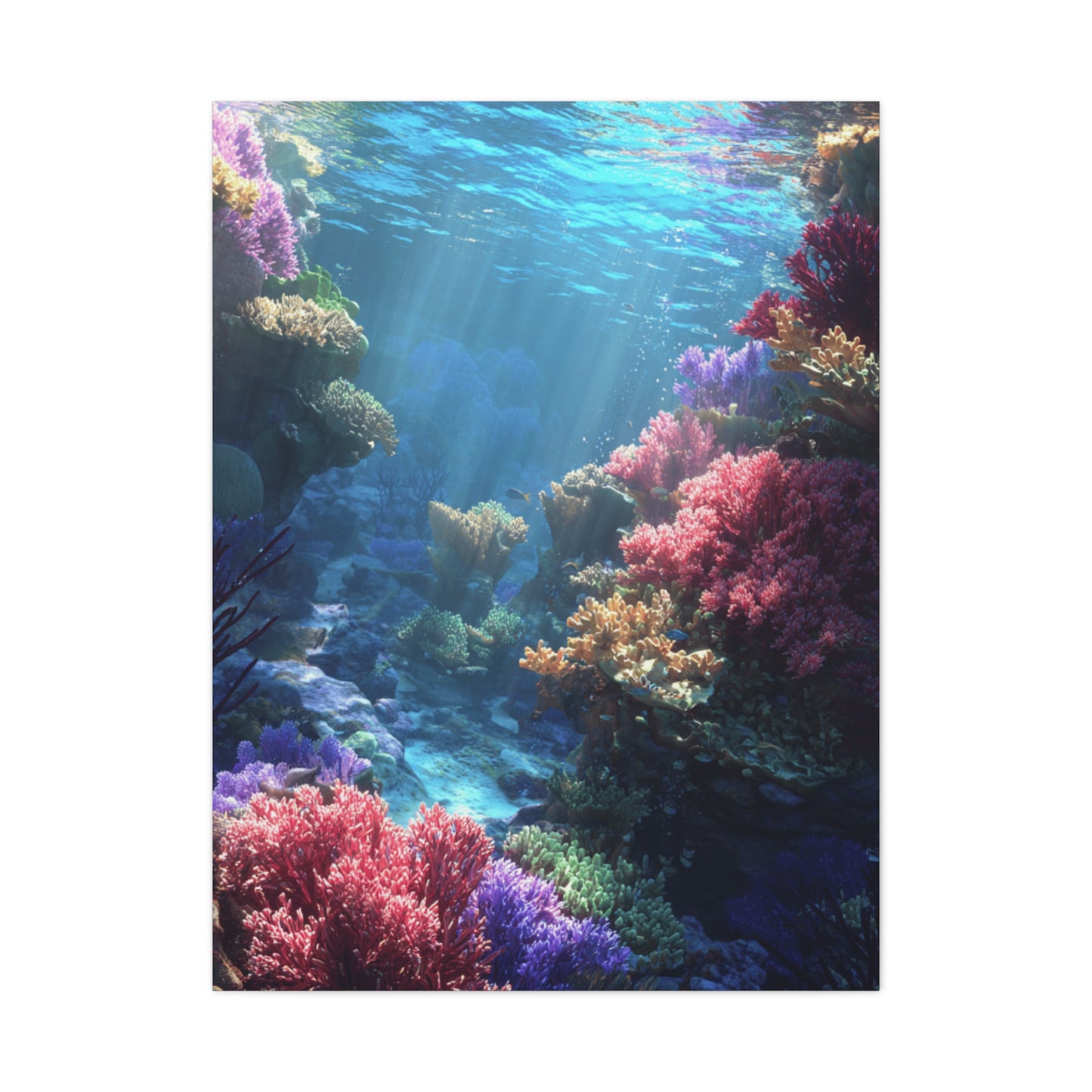 Vibrant Coral Reef Canvas Art, Underwater Decor, Ocean Wall Art, Beach House Decor, Gift for Ocean Lovers