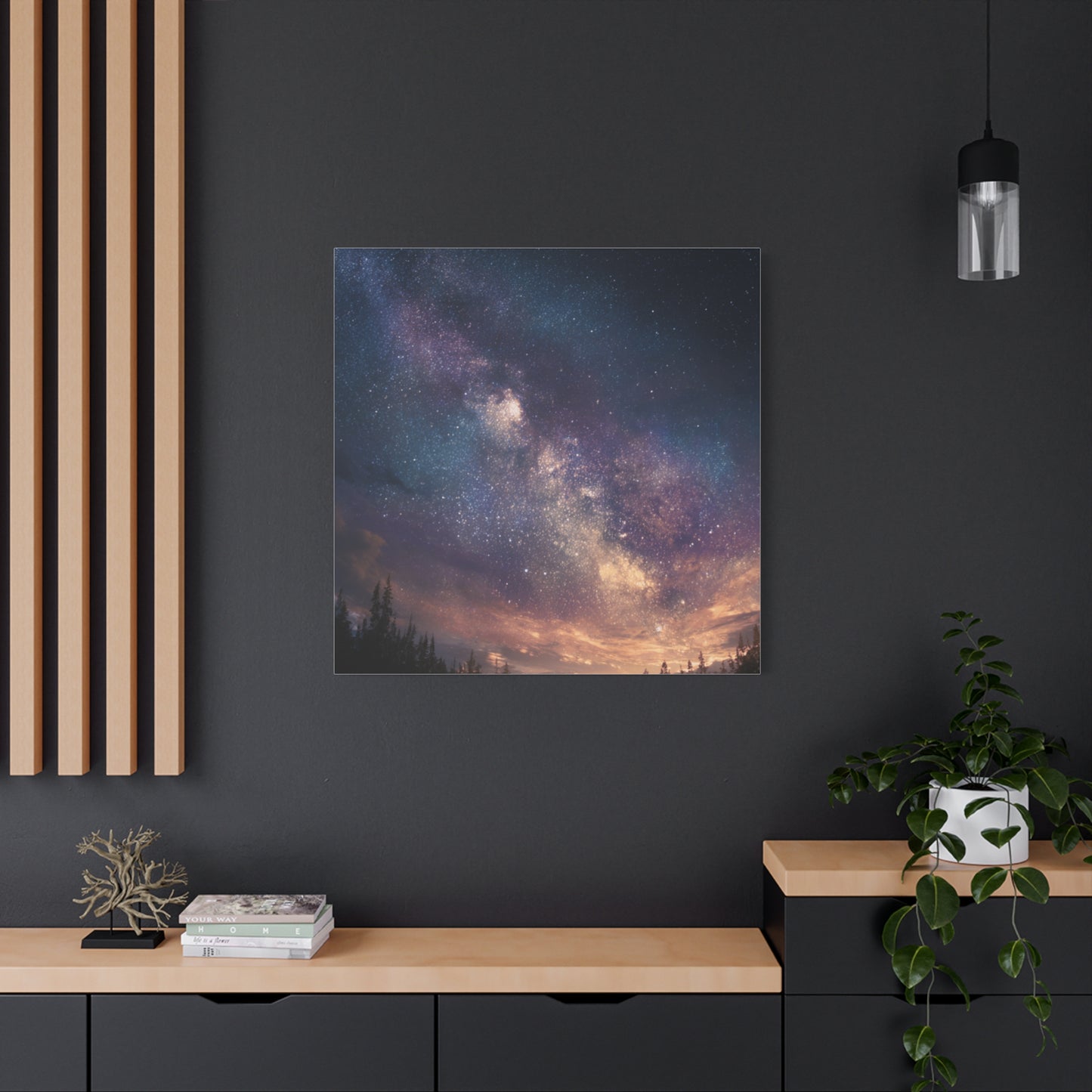 Galactic Night Matte Canvas Print, Cosmic Wall Art for Home Decor, Celestial Decor, Starry Night Art, Space Lover Gift, Bedroom Wall Art
