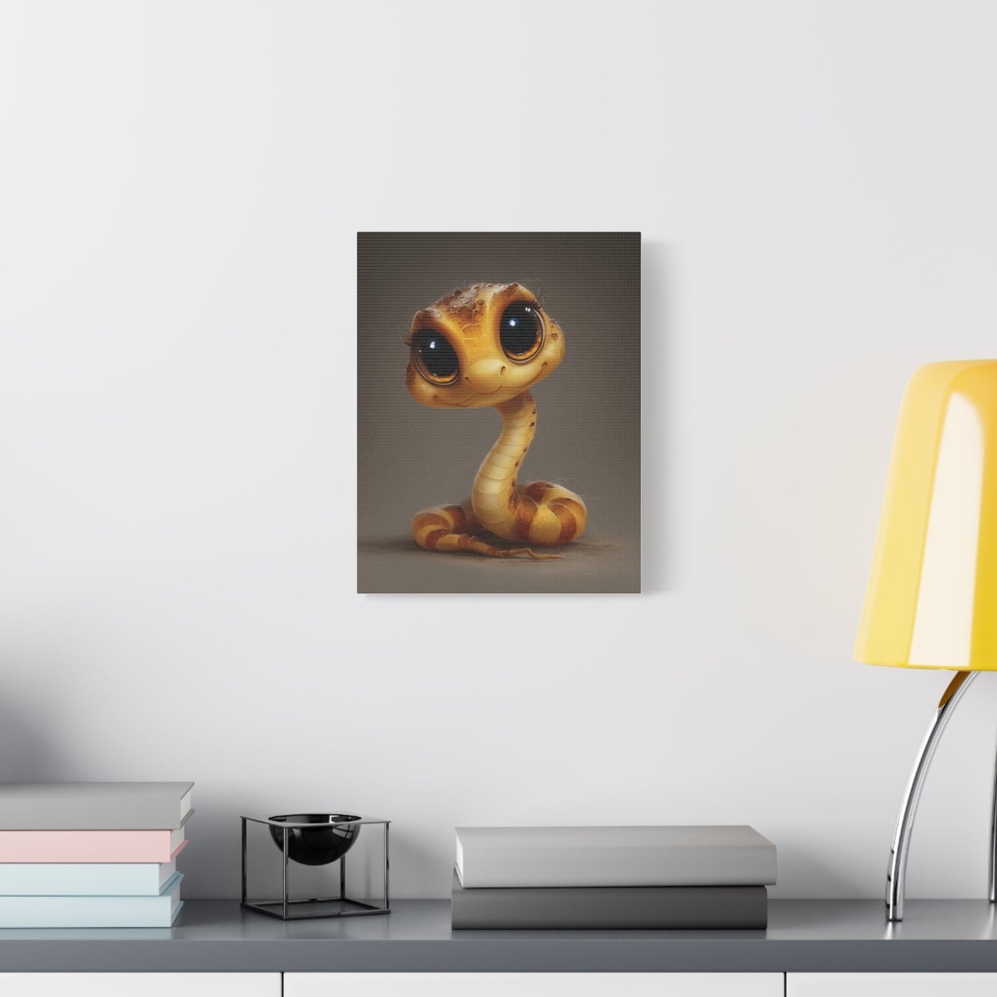 Whimsical Snake Canvas Art, Cute Animal Decor, Kids Room Wall Art, Gift for Animal Lovers, Unique Home Decoration