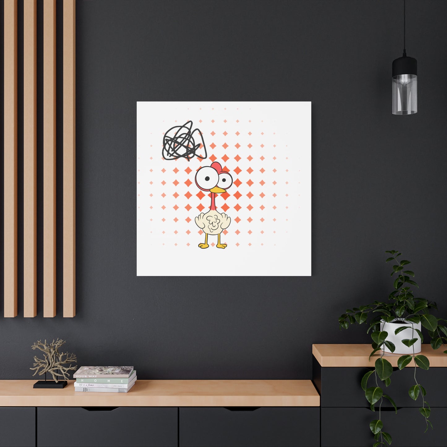 Whimsical Chicken Canvas Wall Art