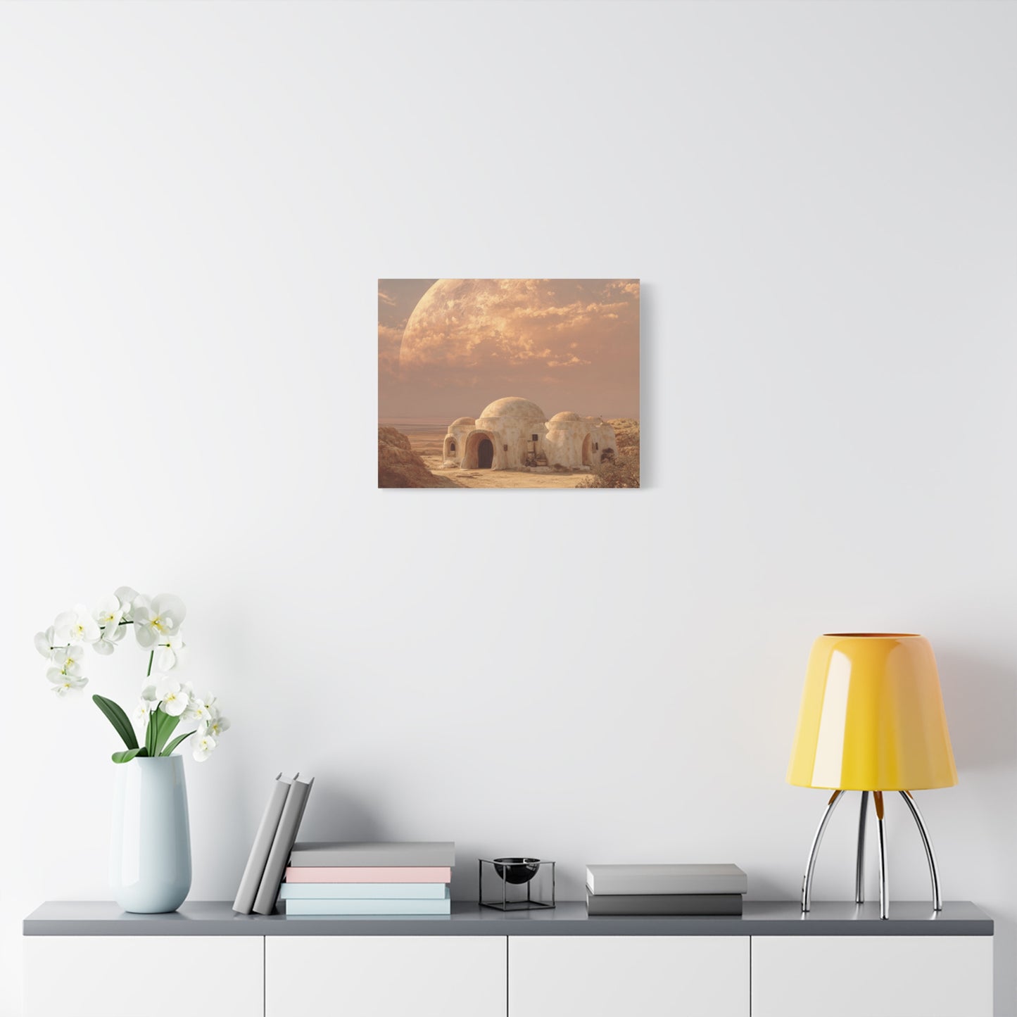 Stretched Canvas Art Print, Matte Wall Decor, Desert Landscape, Home Office Art, Gift for Art Lovers, Space Decor, Unique Wall Art