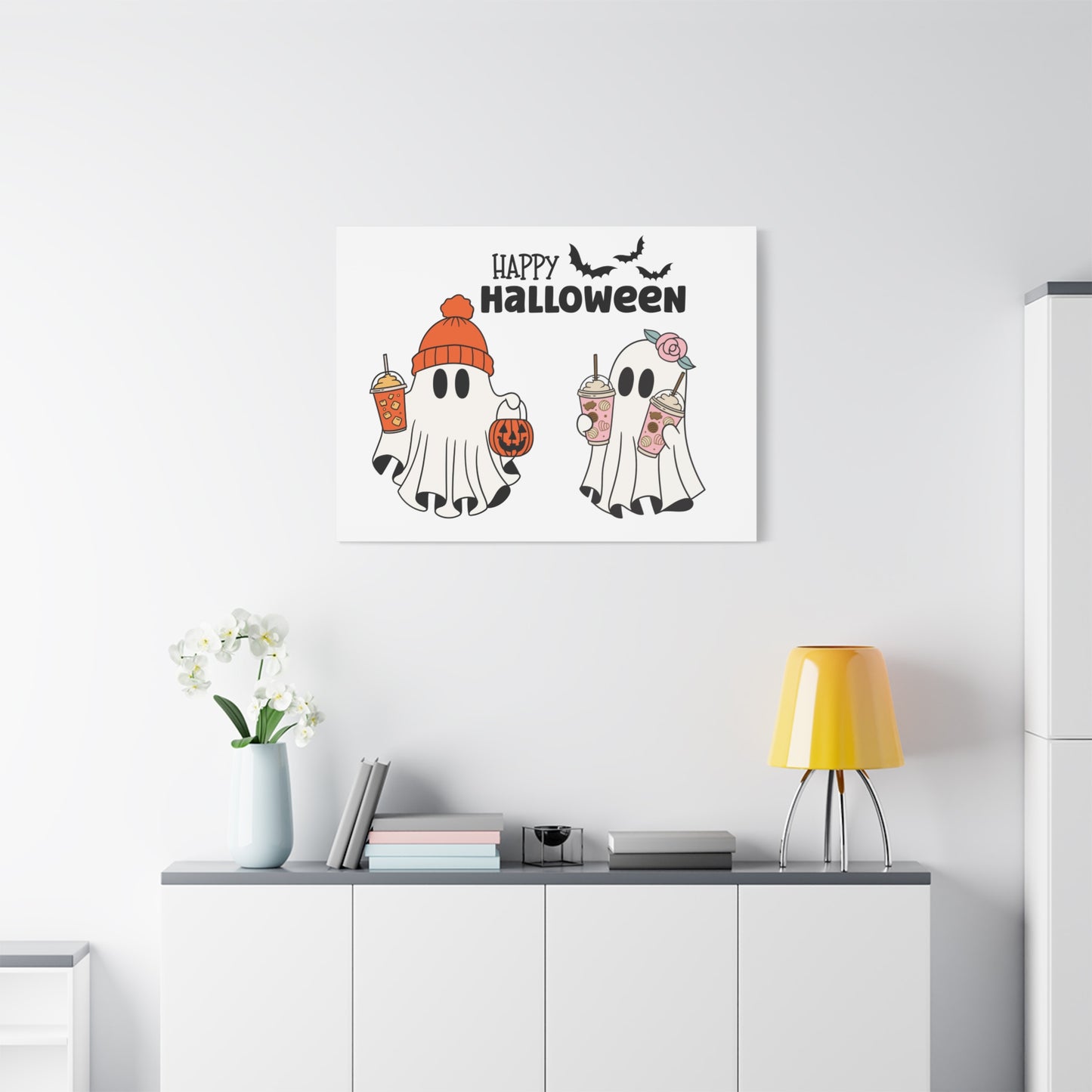 Canvas Print - Adorable Ghost Friends, Happy Halloween
