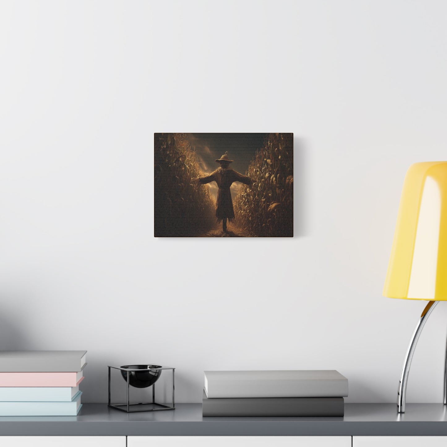 Canvas Print -  Scarecrow in Field - Wall Art Decor - Halloween