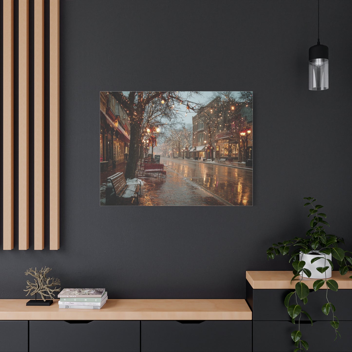 Cozy Winter Canvas Wall Art, Holiday Decor, Home Decoration, Gift for Her, Christmas Vibes, Seasonal Artwork